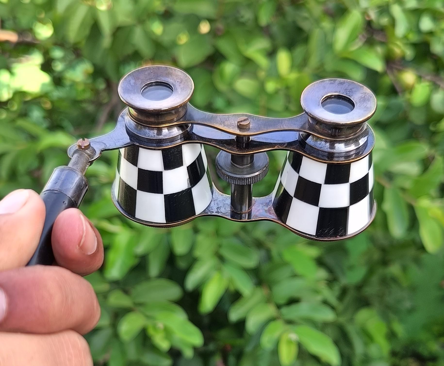 Sifaat World 2.5 Inches Opera Glasses Binoculars For Adults  Captain'S Mother Of Pearl Solid Brass Opera Binoculars With Handle