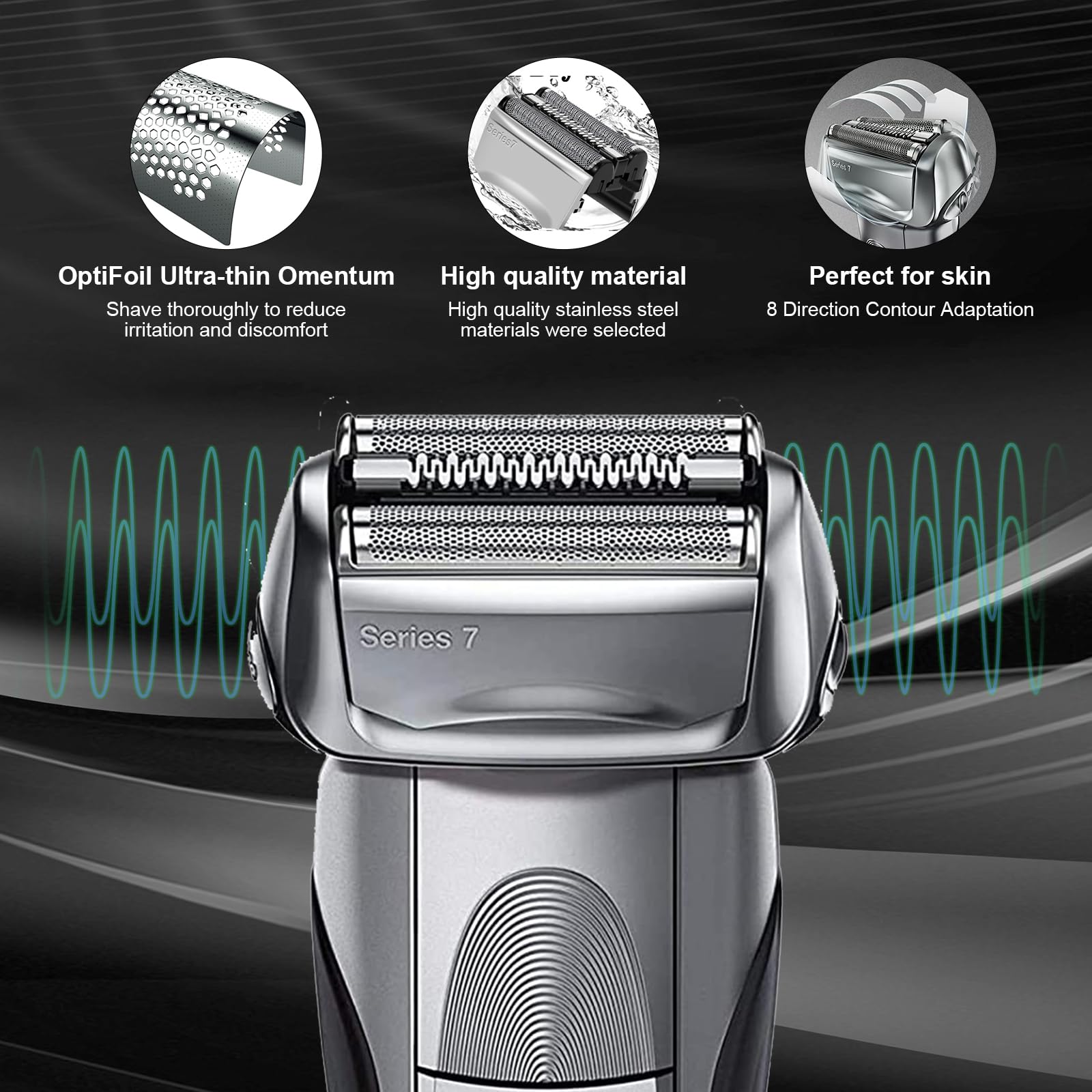 70S Series 7 Replacement Head For Braun Series 7 Foil Shaver Replacement Heads For Braun Series 7 Replacement Compatible With Se