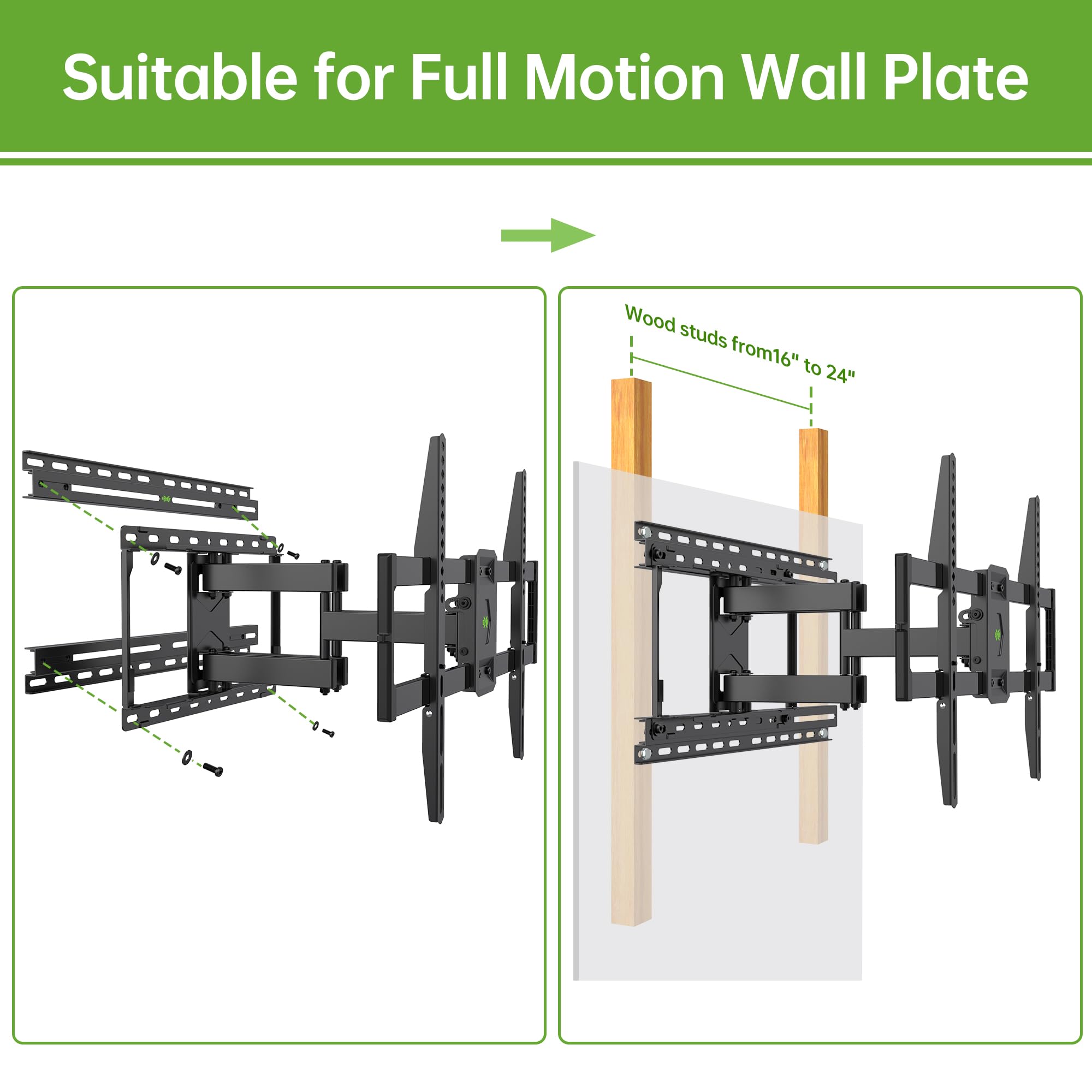 Usx Mount Tv Wall Mount For 50 90 Inch Tvs Up To 154Lbs, Tv Mount Bracket With Fits 16'' 24'' Wood Studs Spacing, And Easy For T