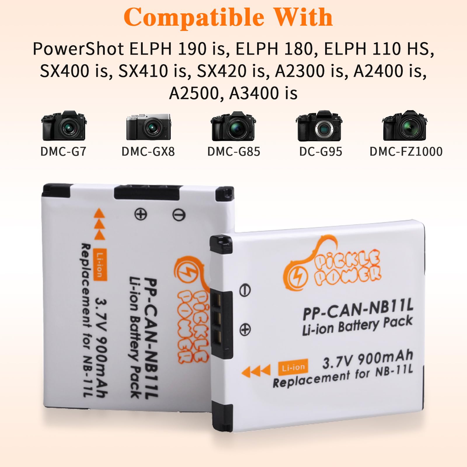 Nb 11L Nb 11Lh Battery And Led Usb Dual Charger For Canon Powershot A2300 A2400 A2500 A2600 A3400 A3500 A4000 Is, Elph 110 115 1