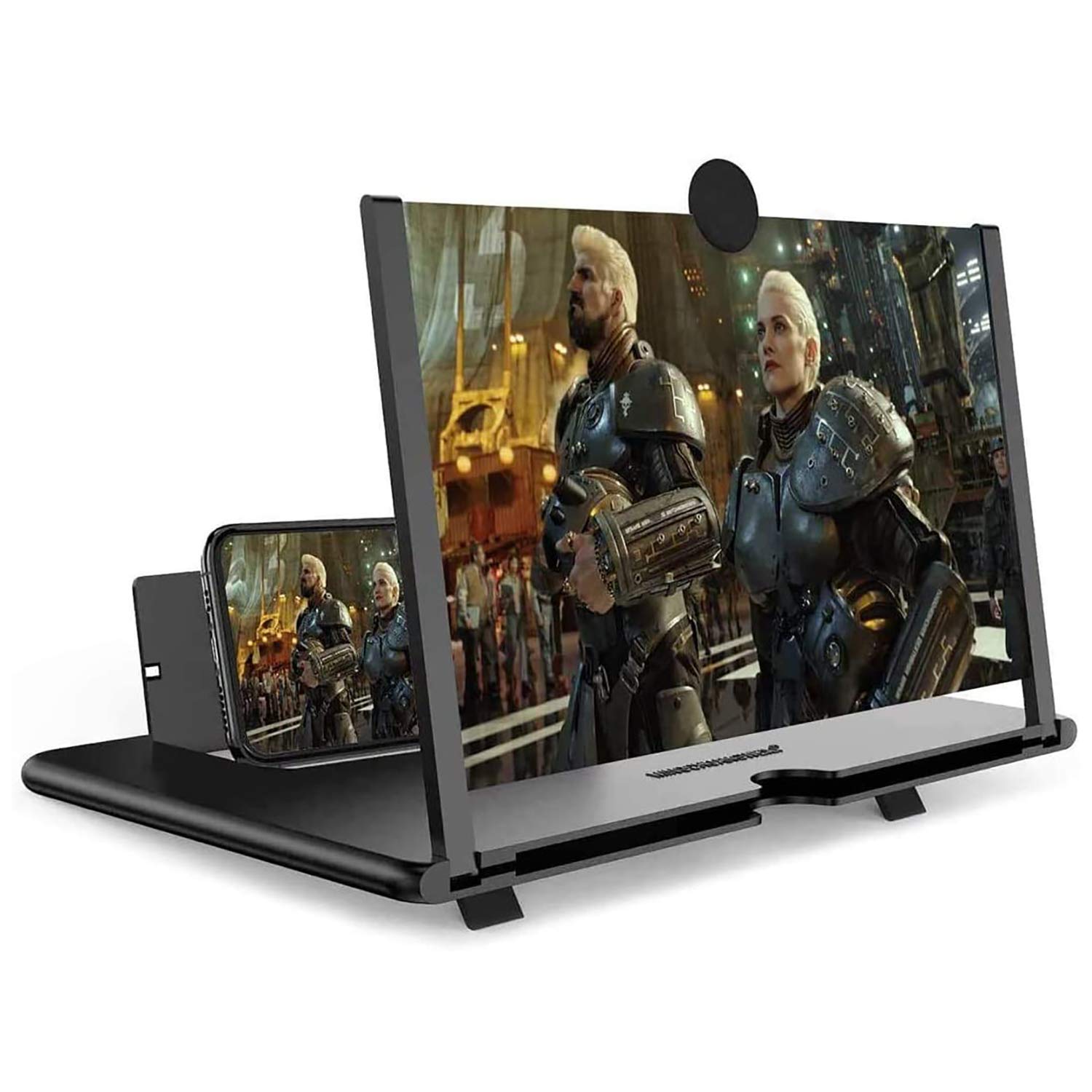 Smartphone Screen Magnifier Stand 14 Inch 3D Foldable Amplifier Stand Holder for Cell Phone Adjustable Angle for Families Mom Da