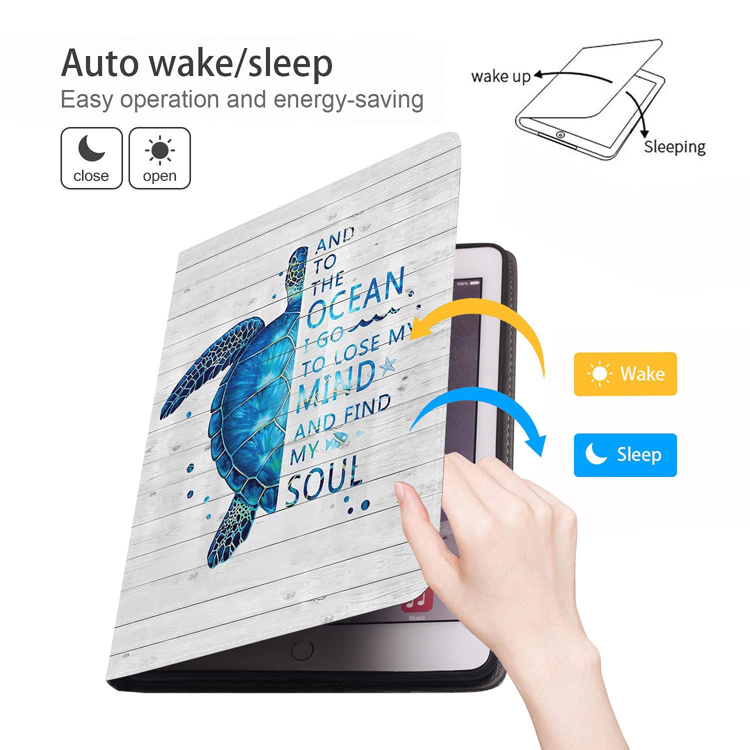 Bosness For Ipad 9.7 2018/2017 Case, Ipad Air/Air 2 Case, Adjustable Stand Auto Wake/Sleep Smart Case For Ipad 6Th/5Th Gen   Fun