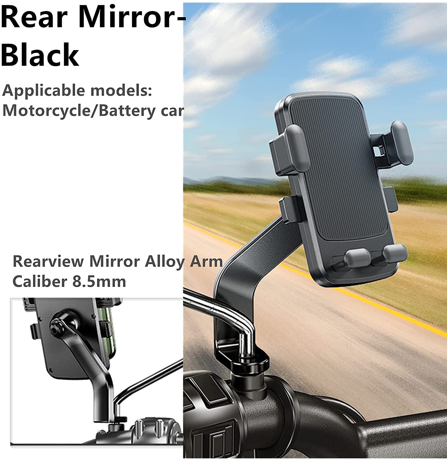 Jtrf Motorcycle Phone Mount,Moped Atv Phone Mount For Bike Handlebars One Hand Operation Scooter Phone Universal Gps 360Rotation