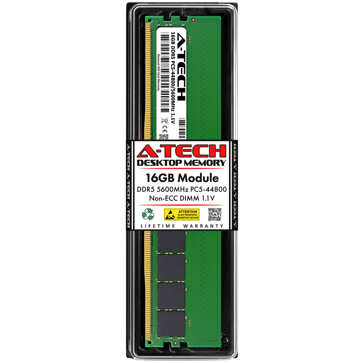 A Tech 16Gb Ddr5 5600Mhz Pc5 44800 Cl46 Udimm 1.1V Non Ecc Unbuffered Dimm 288 Pin Desktop Ram Memory Upgrade Module