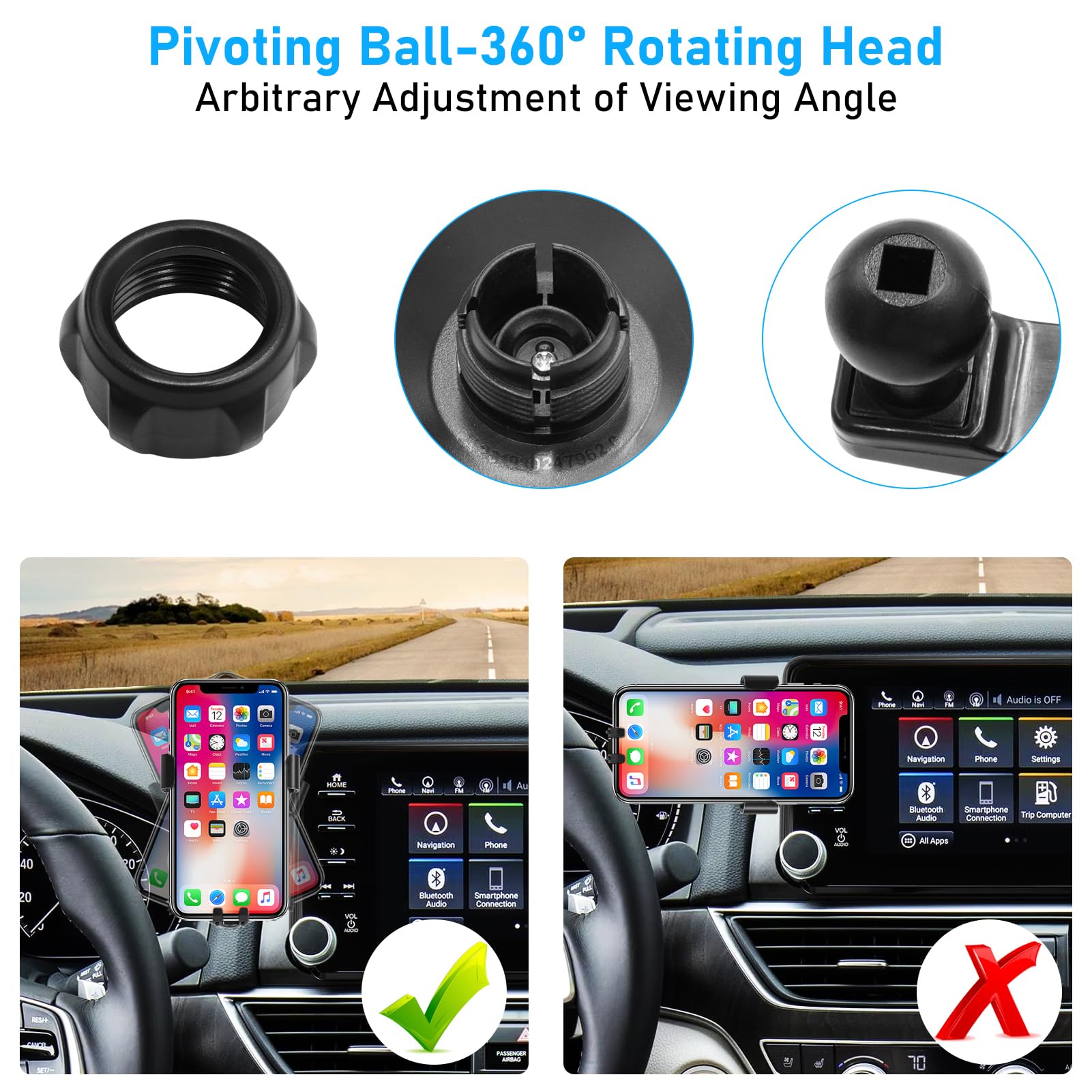 Apeser Compatible With Honda Accord Phone Mount 2018 2019 2020 2021 2022,10Th Gen Accord Phone Holder For 8 Inch Navigation Scre