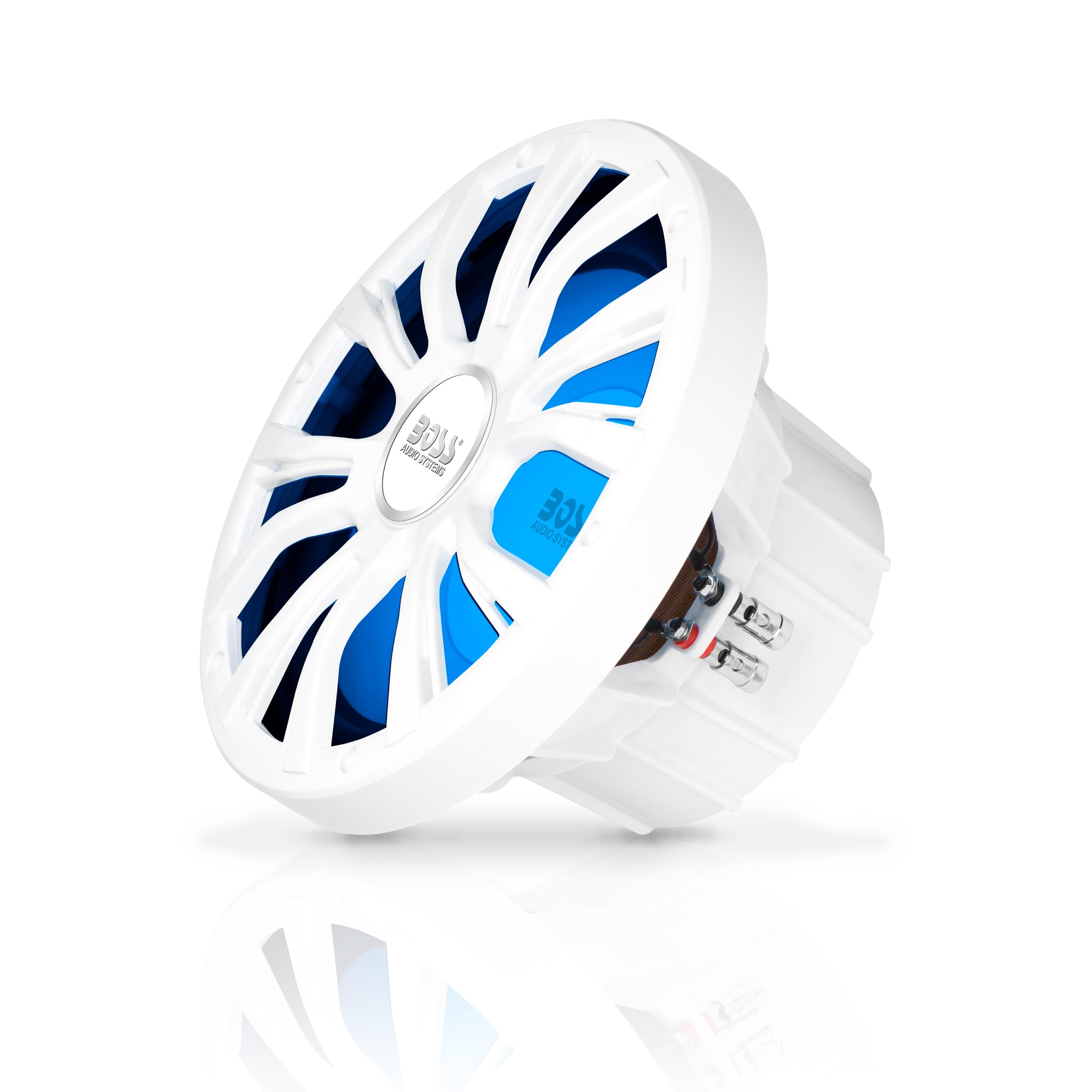 BOSS Audio Systems MRGB10W 10 Inch Boat Subwoofer - 800 Watts Max, Dual 2 Ohm Voice Coil, Multicolor Illumination, Weatherproof,