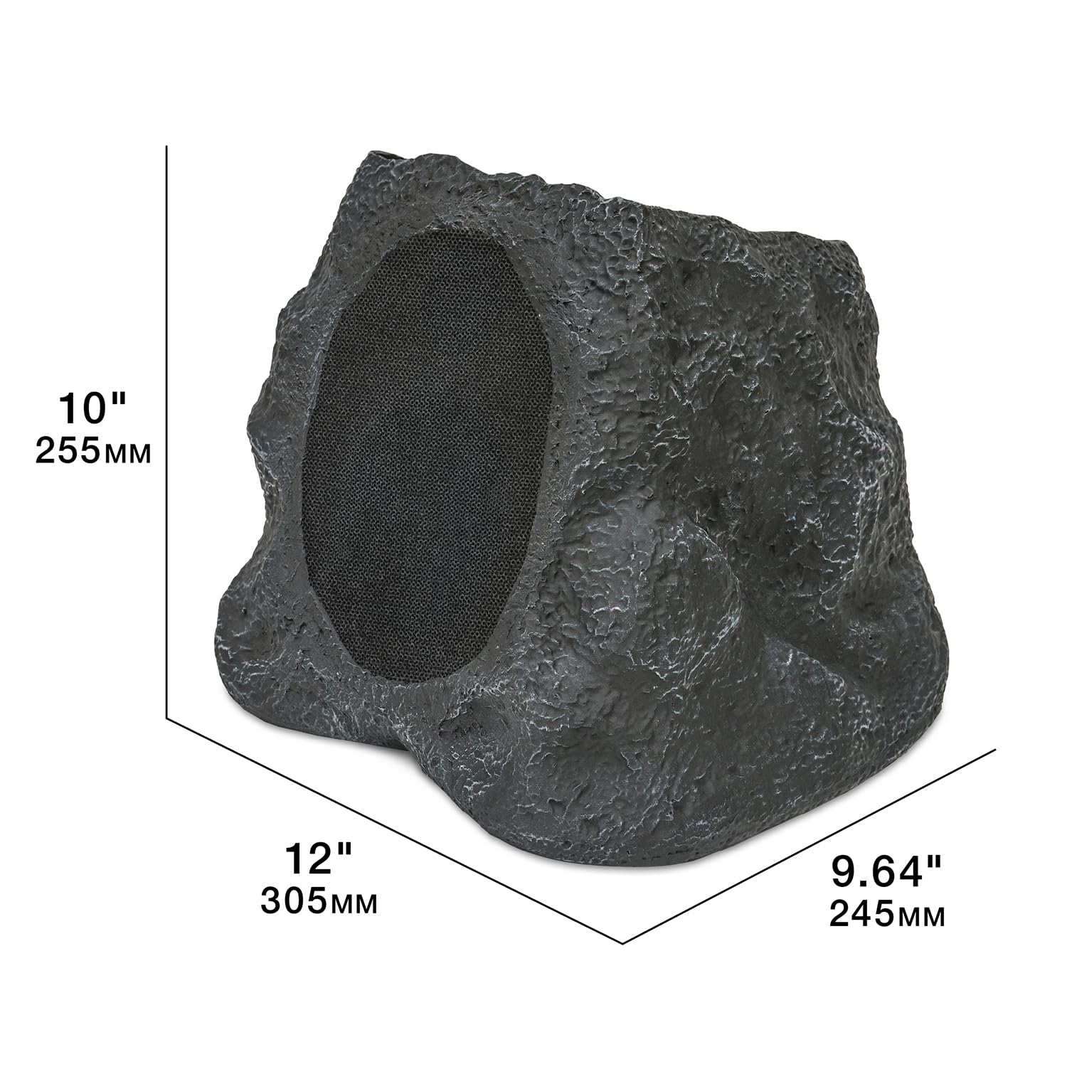 Victrola Rock Speaker Connect, Granite, Wireless Outdoor Speaker With Bluetooth 5.3, 22 Hour Battery Life, With Solar Charging,