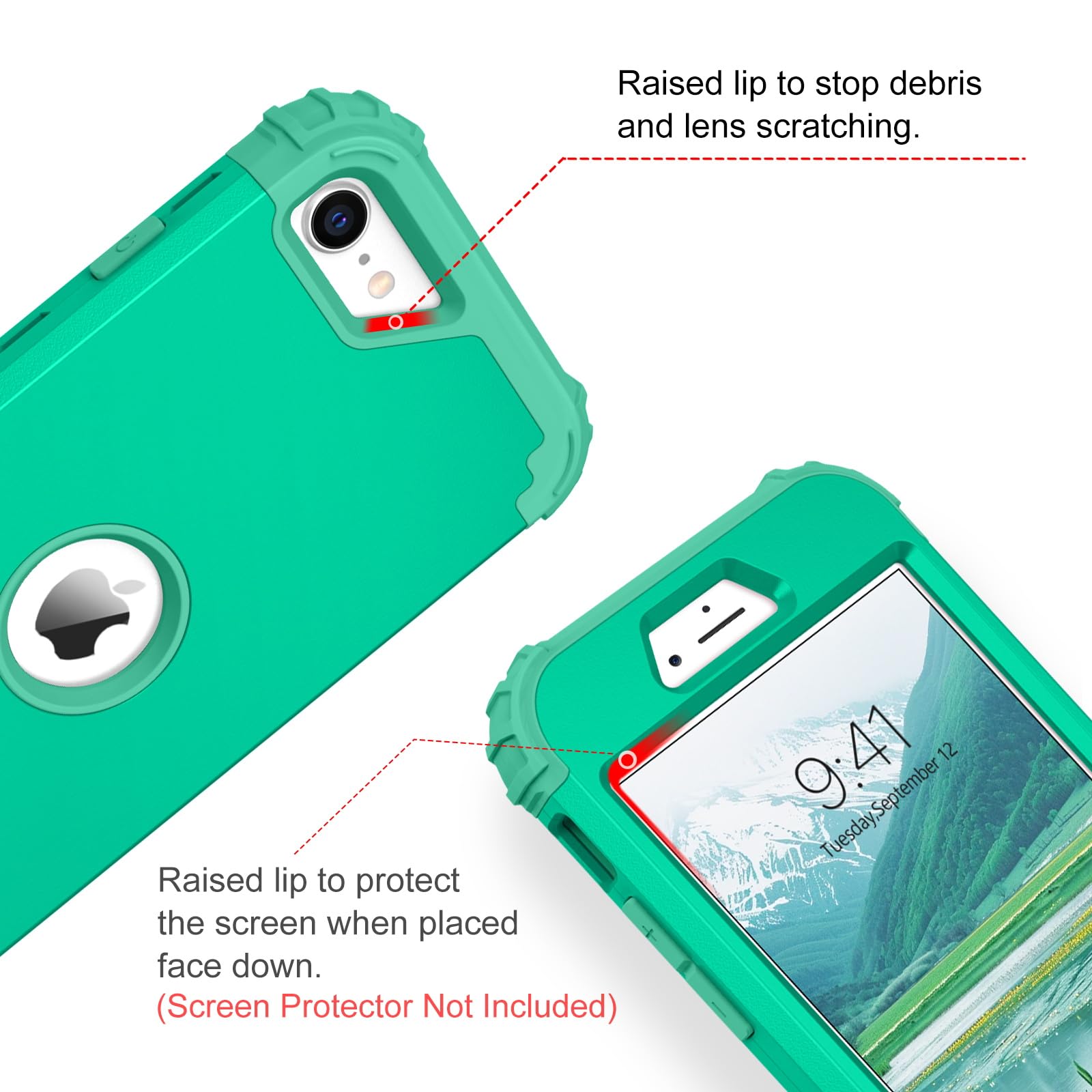 Bentoben For Iphone Se 2022 Case And Iphone Se 2020 Case, Heavy Duty 3 In 1 Full Body Rugged Shockproof Hybrid Hard Pc Soft Rubb