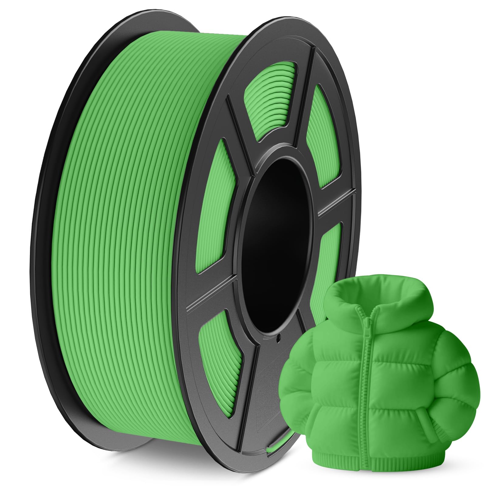 JAYO Matte PLA 3D Printer Filament 1.75mm Green, Matte Surface Conceals Layer Lines Filament, 1.1kg (2.42 lbs) Spool, Accuracy +