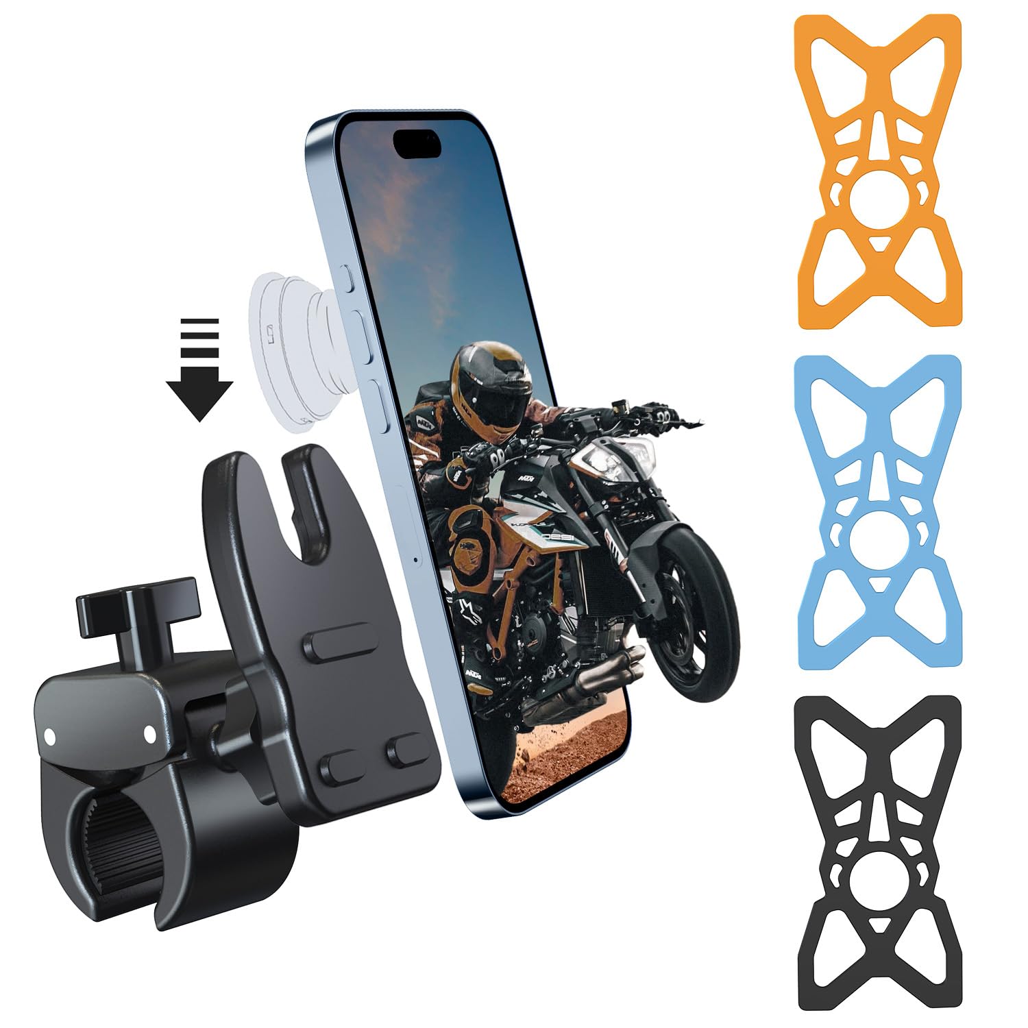 Jcbakc Socket Mount For Bikes, Motorcycles, Scooters,Treadmill Handlebar,Bike Phone Holder For Basic Socket,Compatible With Phon