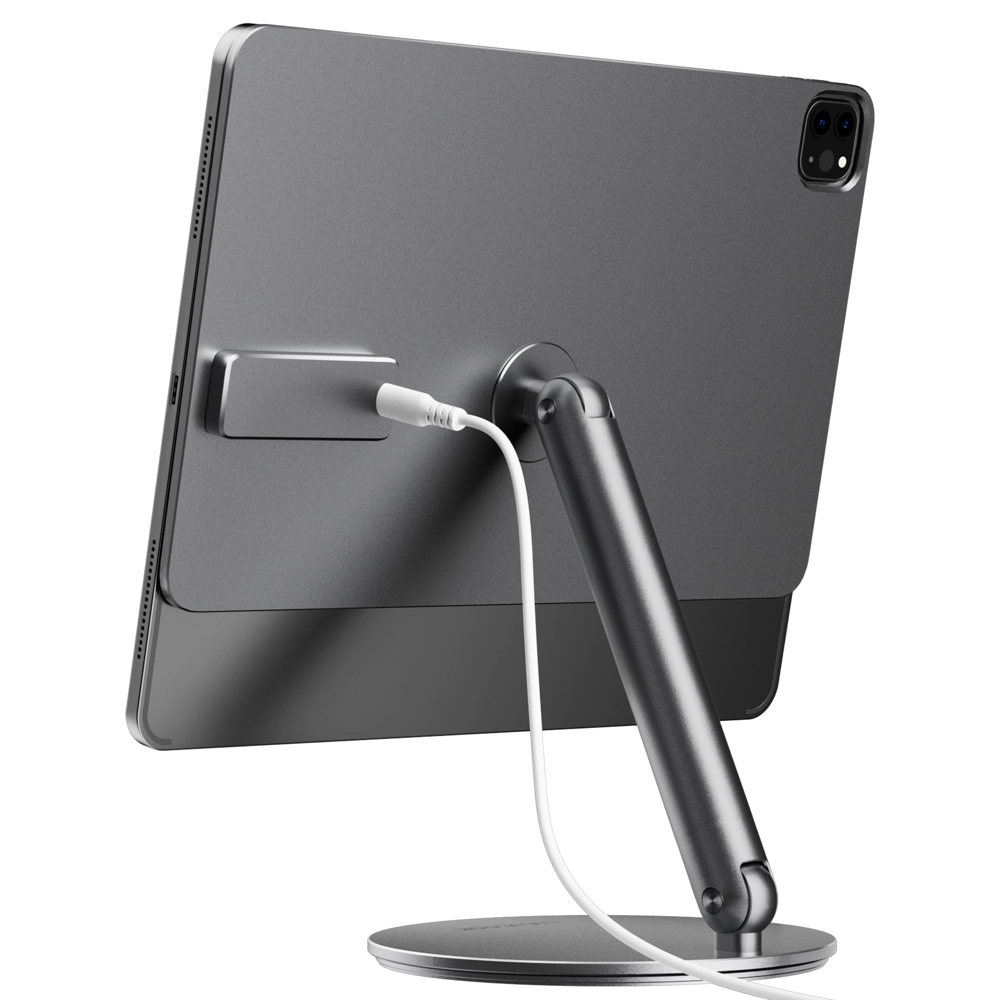 Lululook Magnetic Wireless Charging Stand For Ipad Pro 13 Inch M4 (2024) Only, 360� Rotating Base With Anti Slip Pad, Aluminium Alloy Foldable Ipad Pro Charging Stand (Usb C C Cable Included)