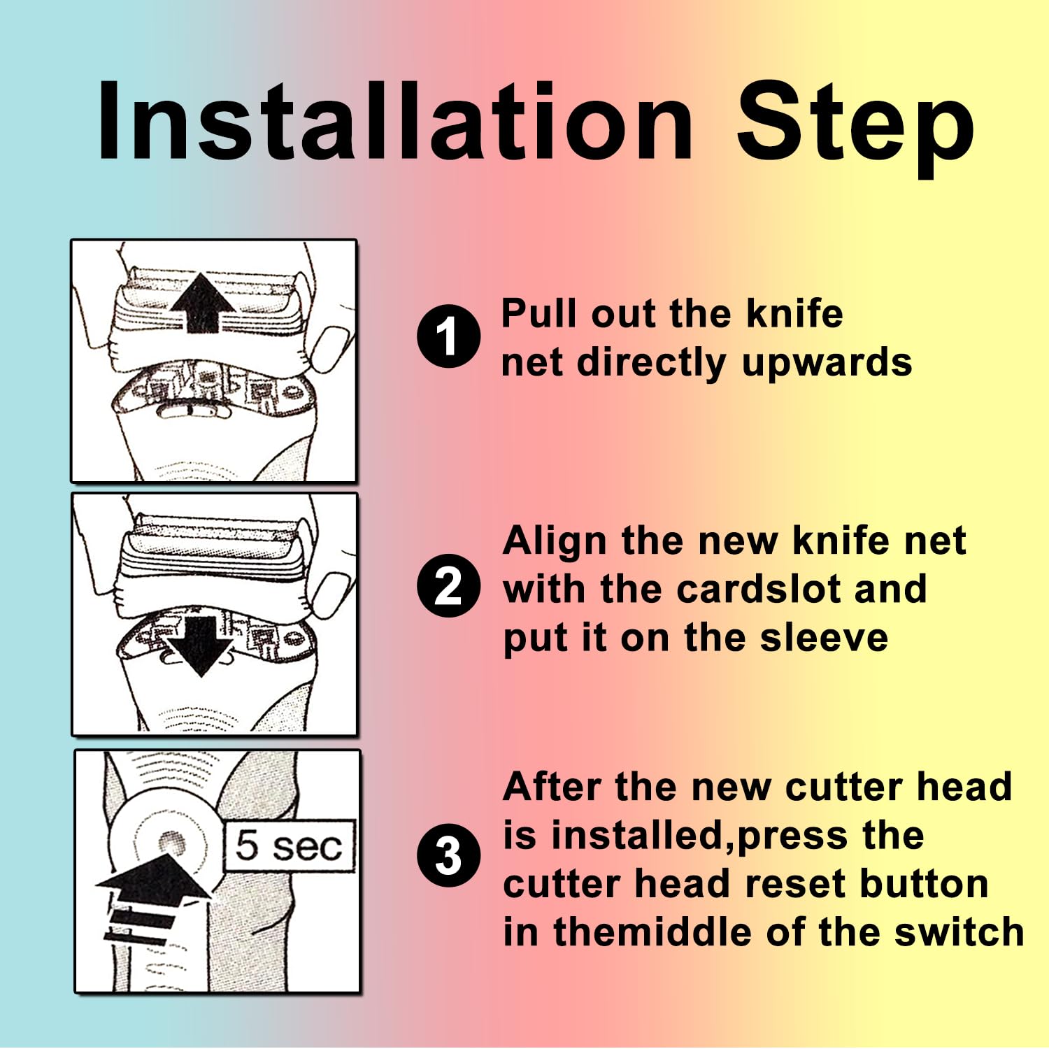 21B Series 3 Electric Shaver Replacement Head Compatible With Braun Series 3 Foil Shaver Replacement Heads 21B 3010S, 3040S,5409