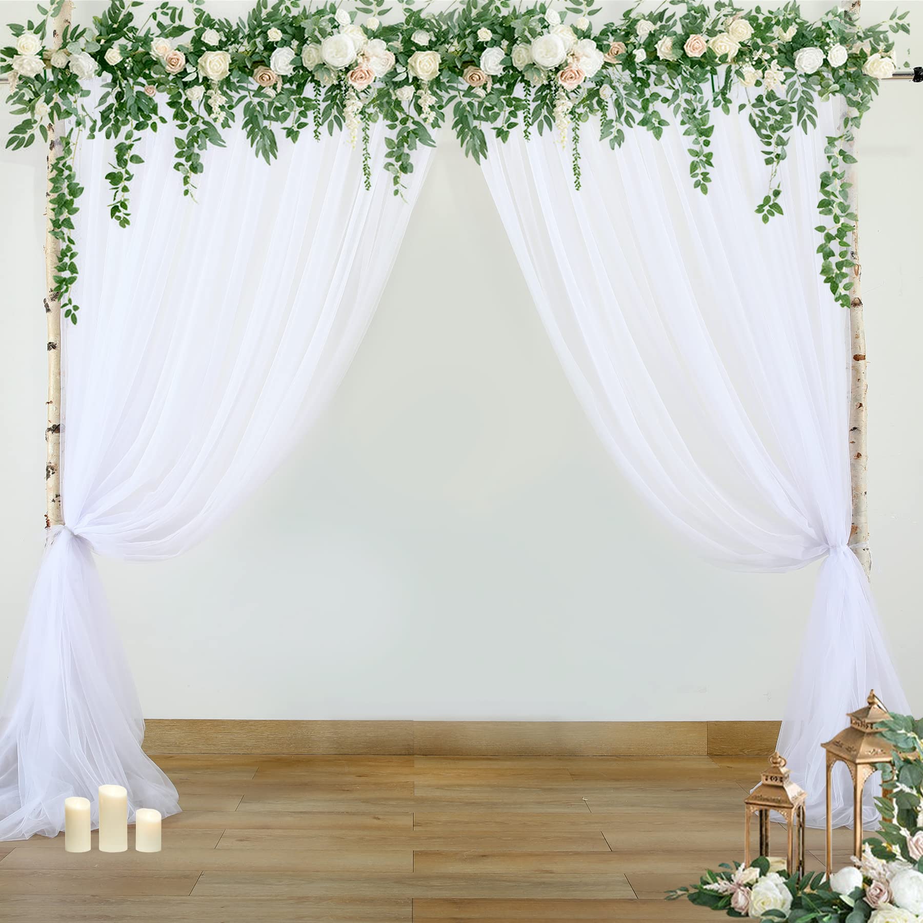 White Sheer Backdrop Curtains Tulle Backdrop Curtain For Parties Wedding White Backdrop Curtain For Birthday Party Baby Shower P
