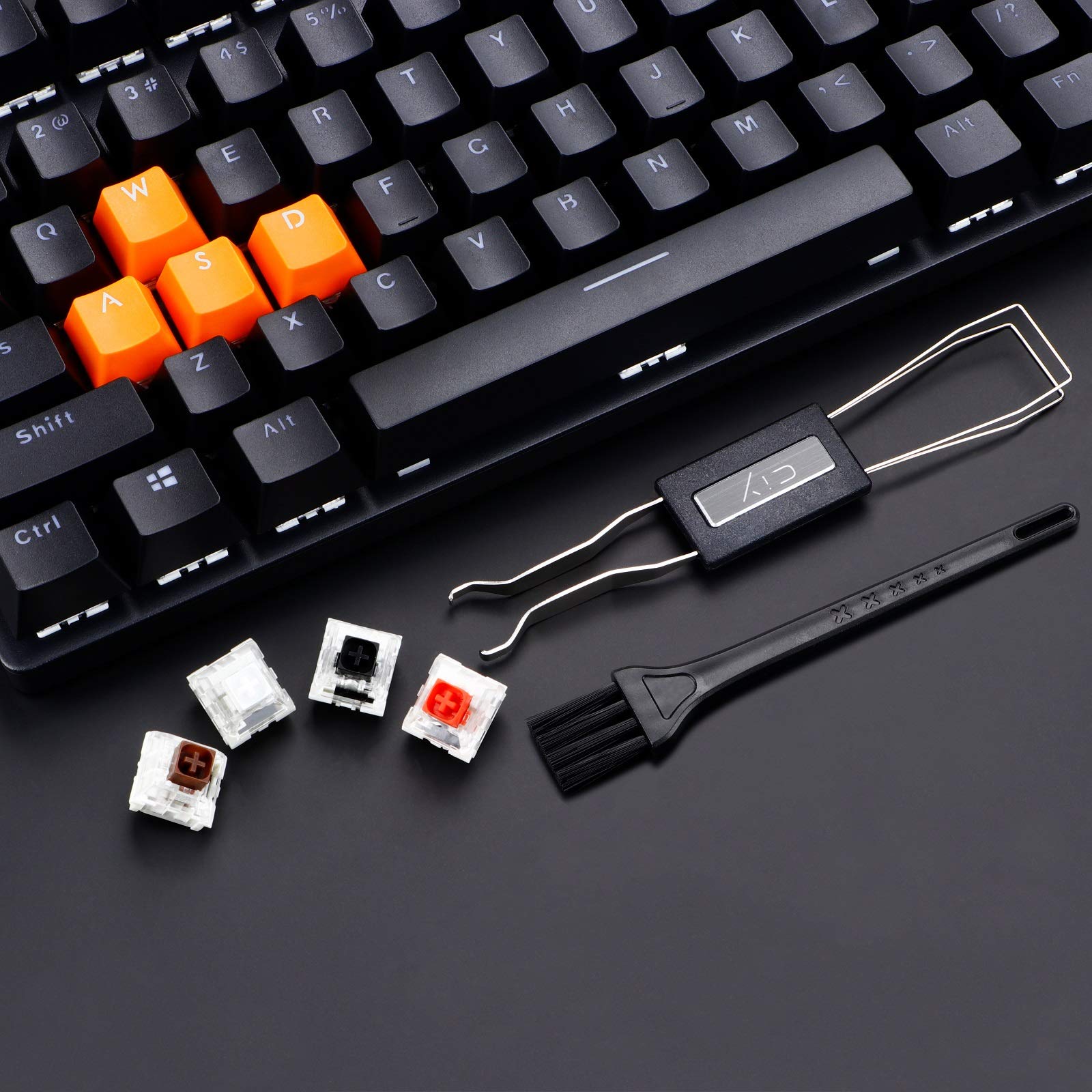 New Fashion Kingdom Keycap Puller Switch Puller Stainless Steel Keycap Removal Tool With 2 Pcs Keyboard Cleaning Brush For Mecha
