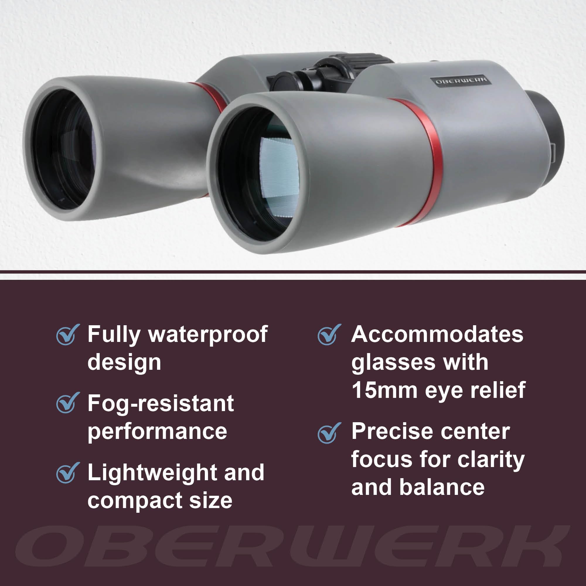 Oberwerk 10X50 Explore Binoculars   Compact & Lightweight Binoculars For Adults | Bird Watching, Hiking, & Outdoor Use | Wide 6.