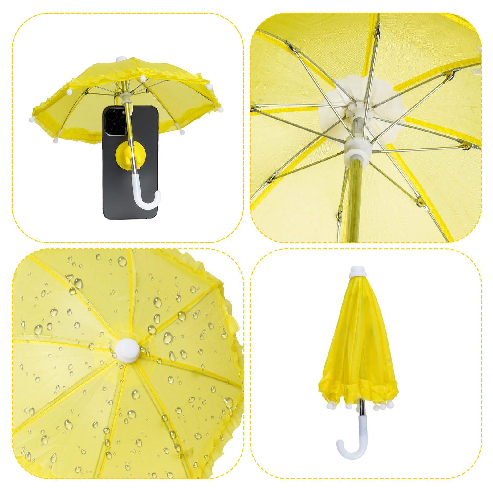 Yymbot Yellow Phone Umbrella For Sun, Universal Cell Phone Umbrella Piggy Suction Cup Phone Stand, Cover Sun Shield, Adjustable,