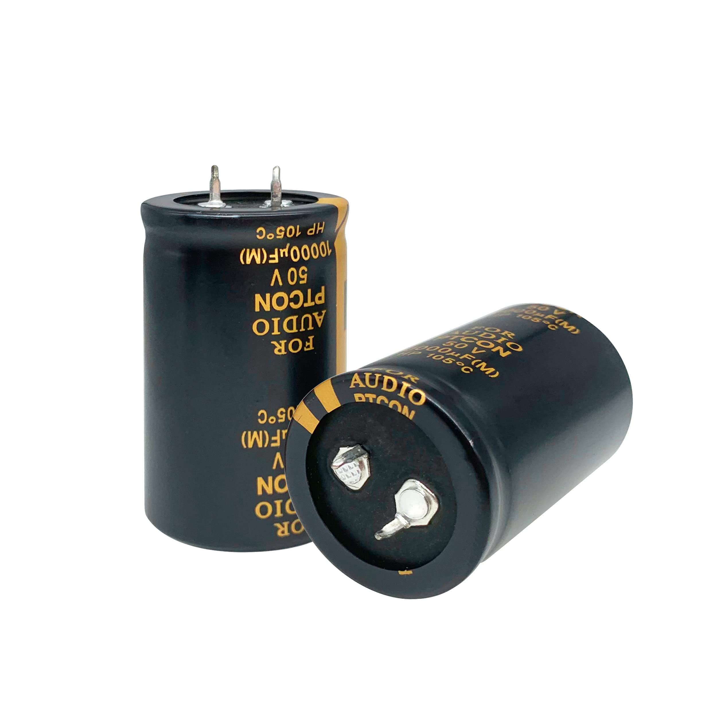 Cermant 2Pcs 50V 10000Uf Snap In Electrolytic Capacitor 30X50Mm(1.18X1.96In) Power Amplifier Filter Audio Electrolytic Capacitor