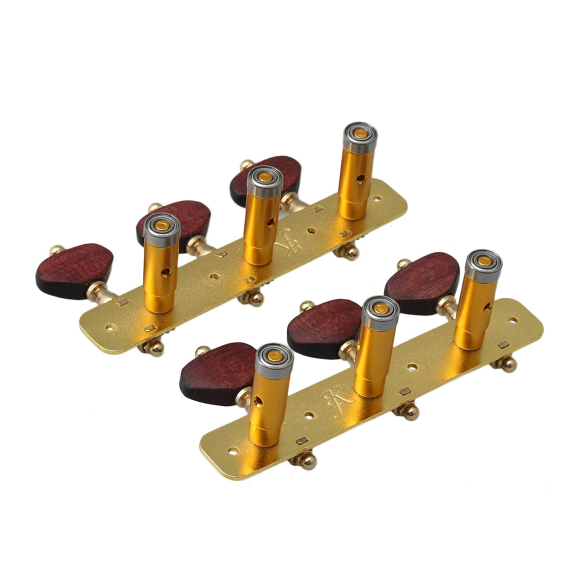 Yibuy 2Pcs Gold Plated Acoustic Classical Guitar Machine Heads Tuning Keys Peg Replacement Accessories