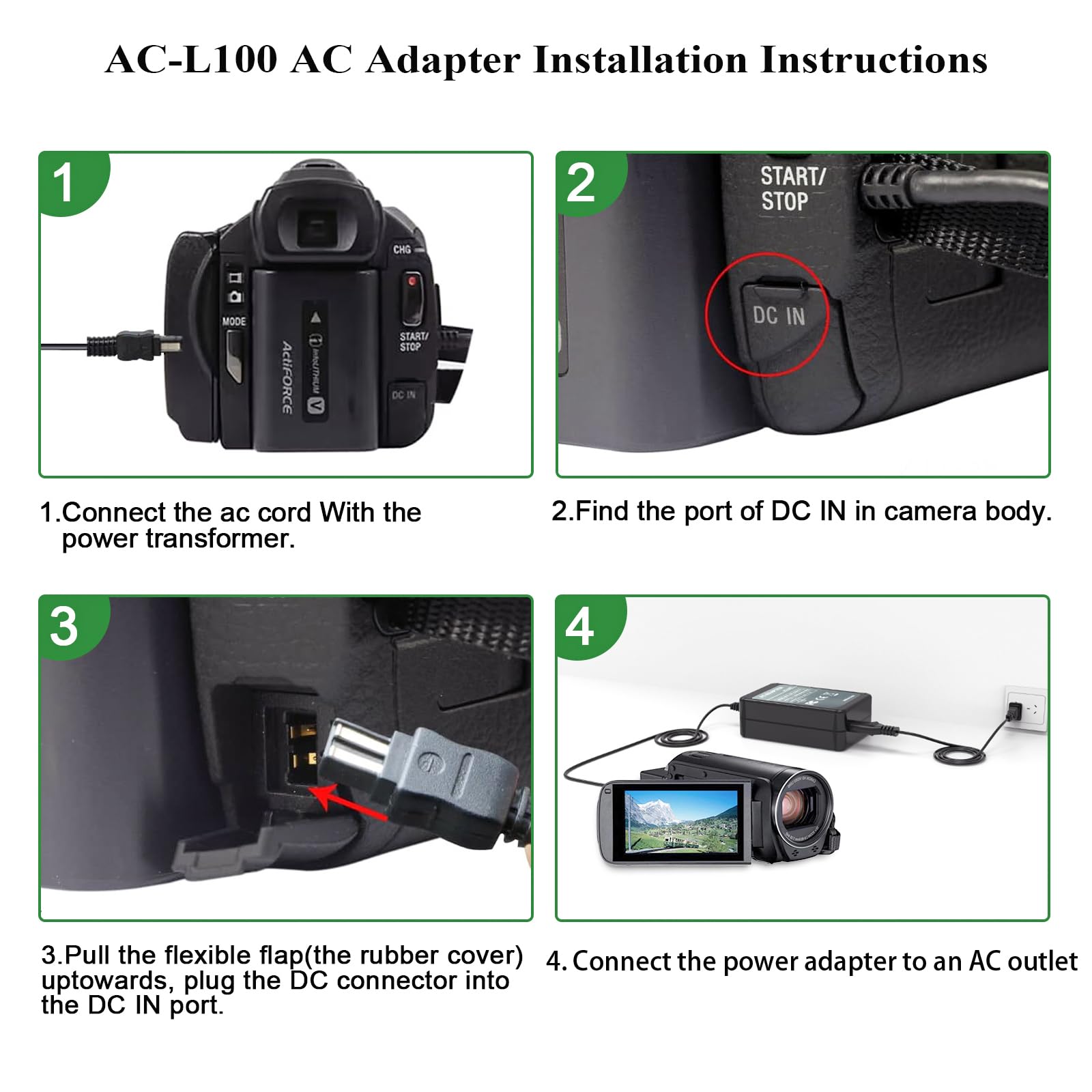 Gonine AC-L100 Charger for Sony Handycam Camcorders CCD-TRV108/308/118/128/138, Replacement for AC-L15/AC-L10/AC-15