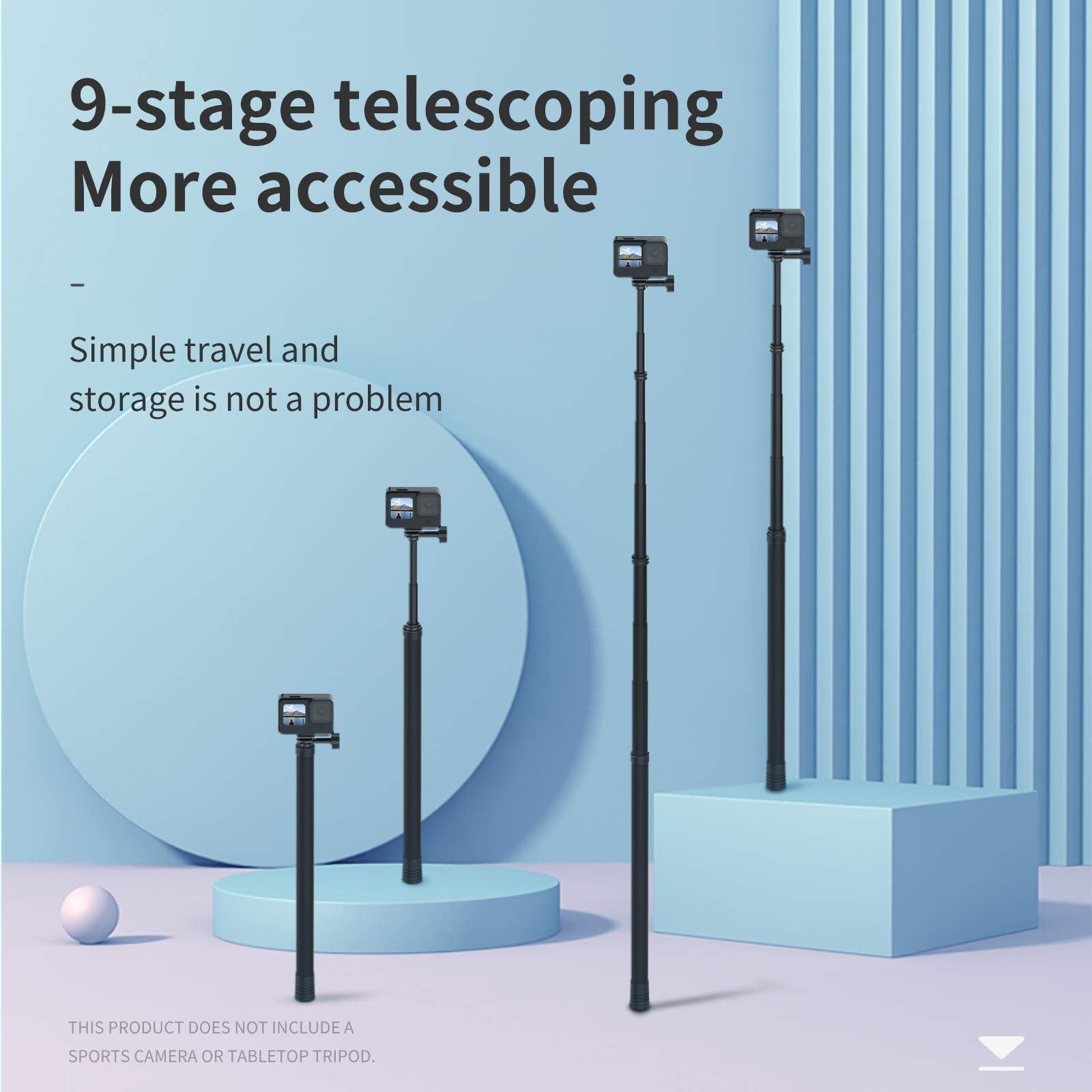 Telesin Selfie Stick Long Pole (118'/3M),Carbon Fiber Waterproof Dive Extension Monopod For Gopro 13 12 11 10 9 8 7 Dji Action 3 4 5 Osmo Pocket 3 Insta360 X3 X4 Go 3 Ace Pro Bike Motorcycle Accessory