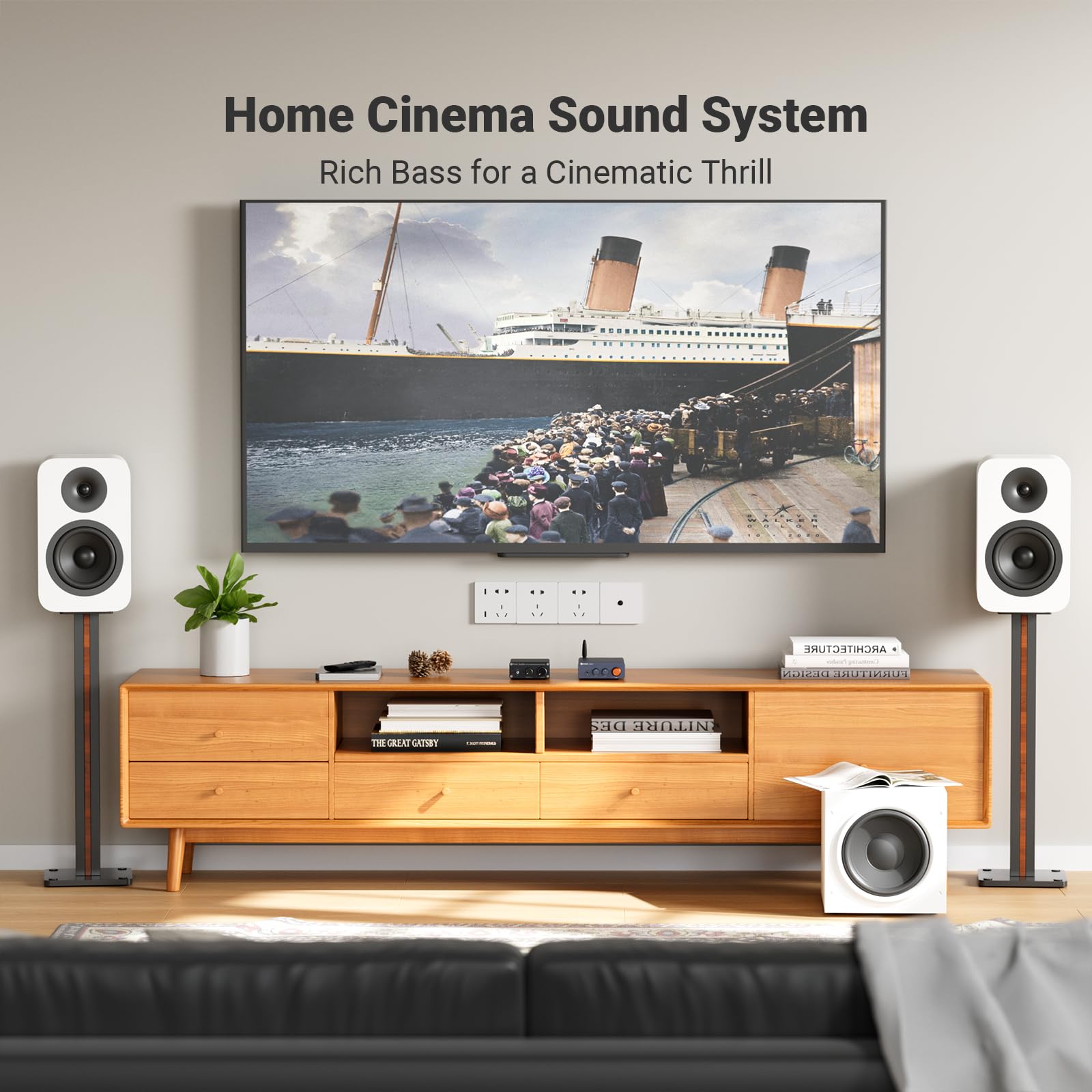 Fosi Audio M04 Subwoofer Amplifier For Home Theater Mono Channel Digital Class D Integrated Power Amp For Passive Speakers Subwo