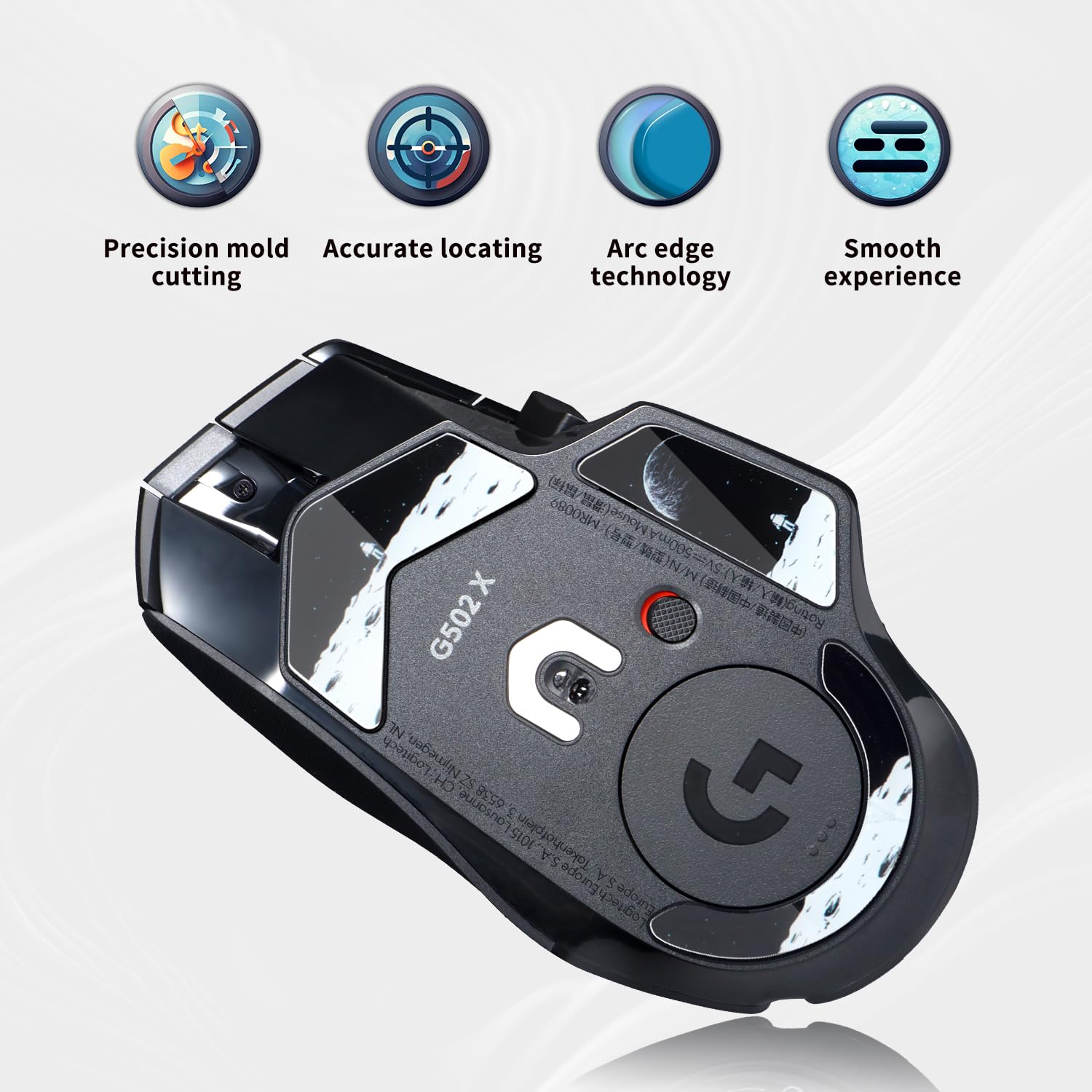 Immoenuc Glass Mouse Skates For Logitech G502 X Plus & G502 X Lightspeed Wireless Gaming Mouse Feet Pads Smooth Durable Game Mou
