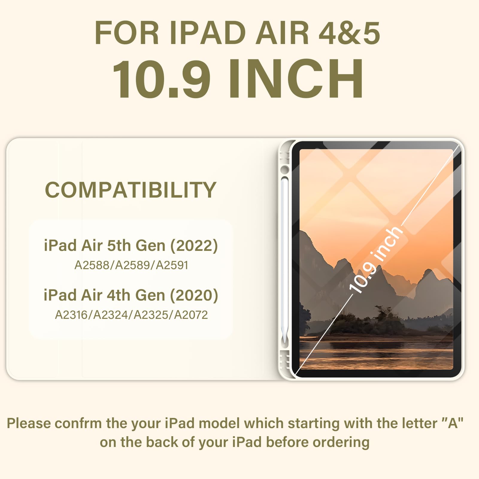 Aoub Case For Ipad Air 6Th 11 Inch M2 2024, Ipad Air 5Th/4Th Generation 10.9 Inch 2022/2020, Stand Folio Detachable Wireless Blu