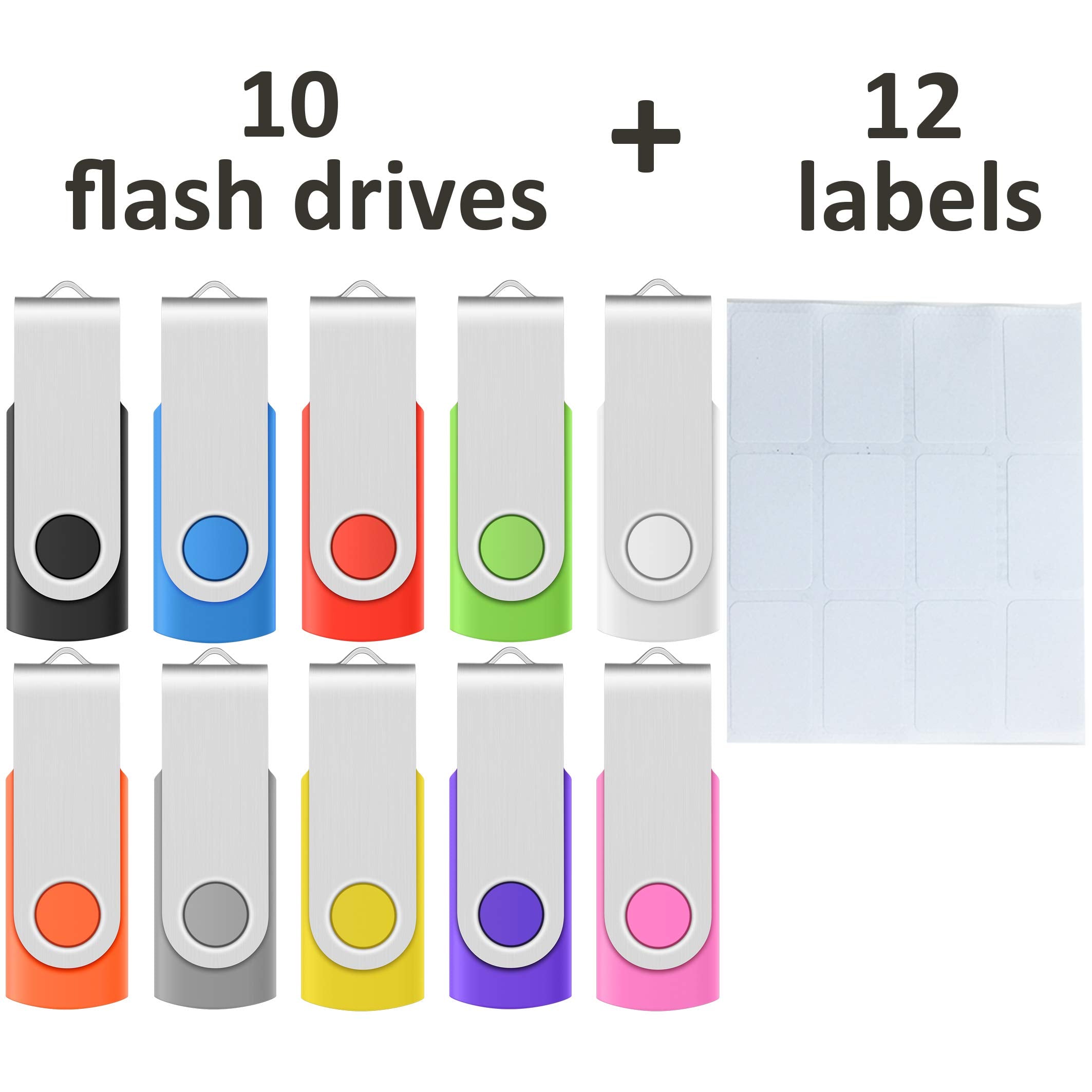 Professional 10 Pack Of Enfain 16Gb Multicolor Usb Flash Drives   Swivel Memory Sticks For Efficient Data Storage And Sharing