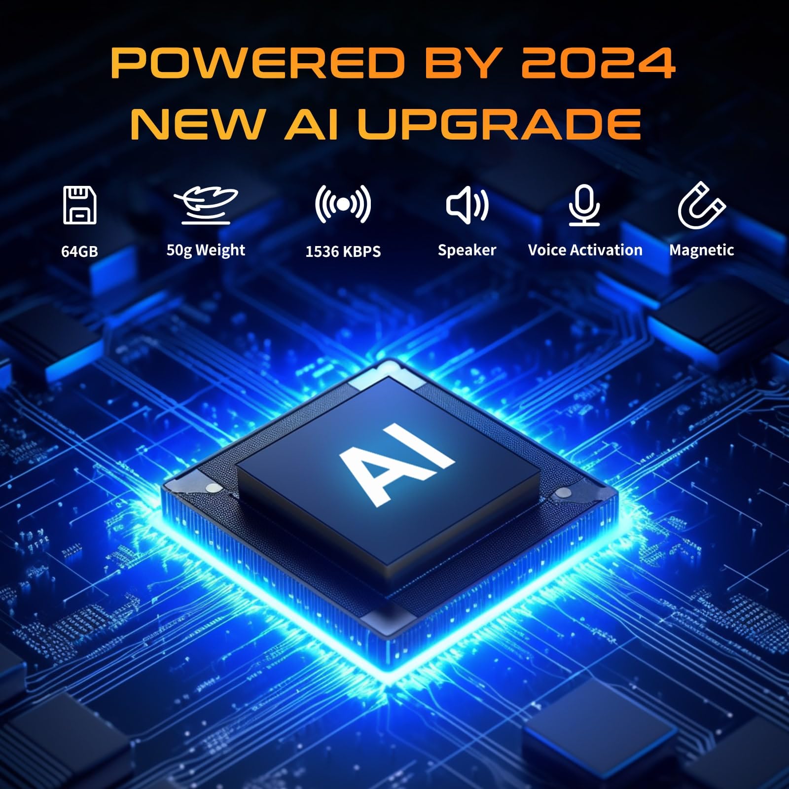 64Gb Digital Voice Activated Recorder With Playback, 4 In 1 Mini Portable Audio Recorder With Ai Noise Cancelling, Voice Magneti