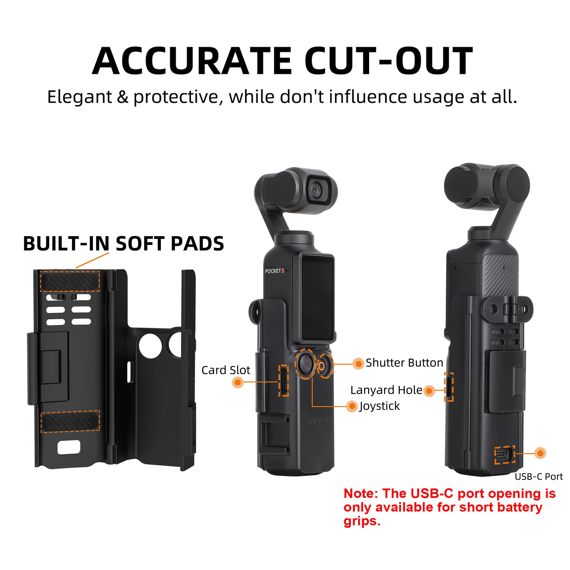 Woenjo Pocket 3 Expansion Adapter For Dji Osmo Pocket 3 Creator Combo Handle Accessories Cold Shoe,Support Extended Mounting Bra