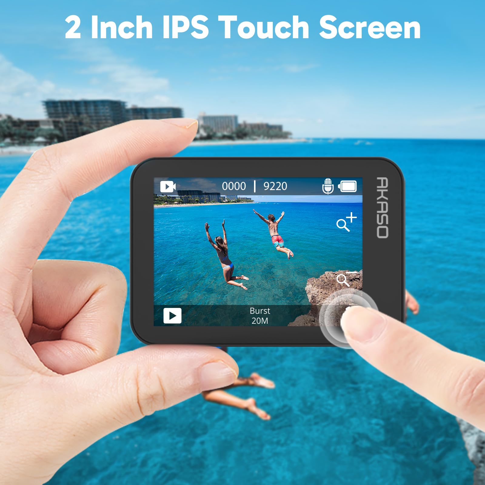 Akaso V50X Native 4K30Fps Wifi Action Camera With Eis Touch Screen 4X Zoom 131 Feet Waterproof Camera Support External Mic Remot