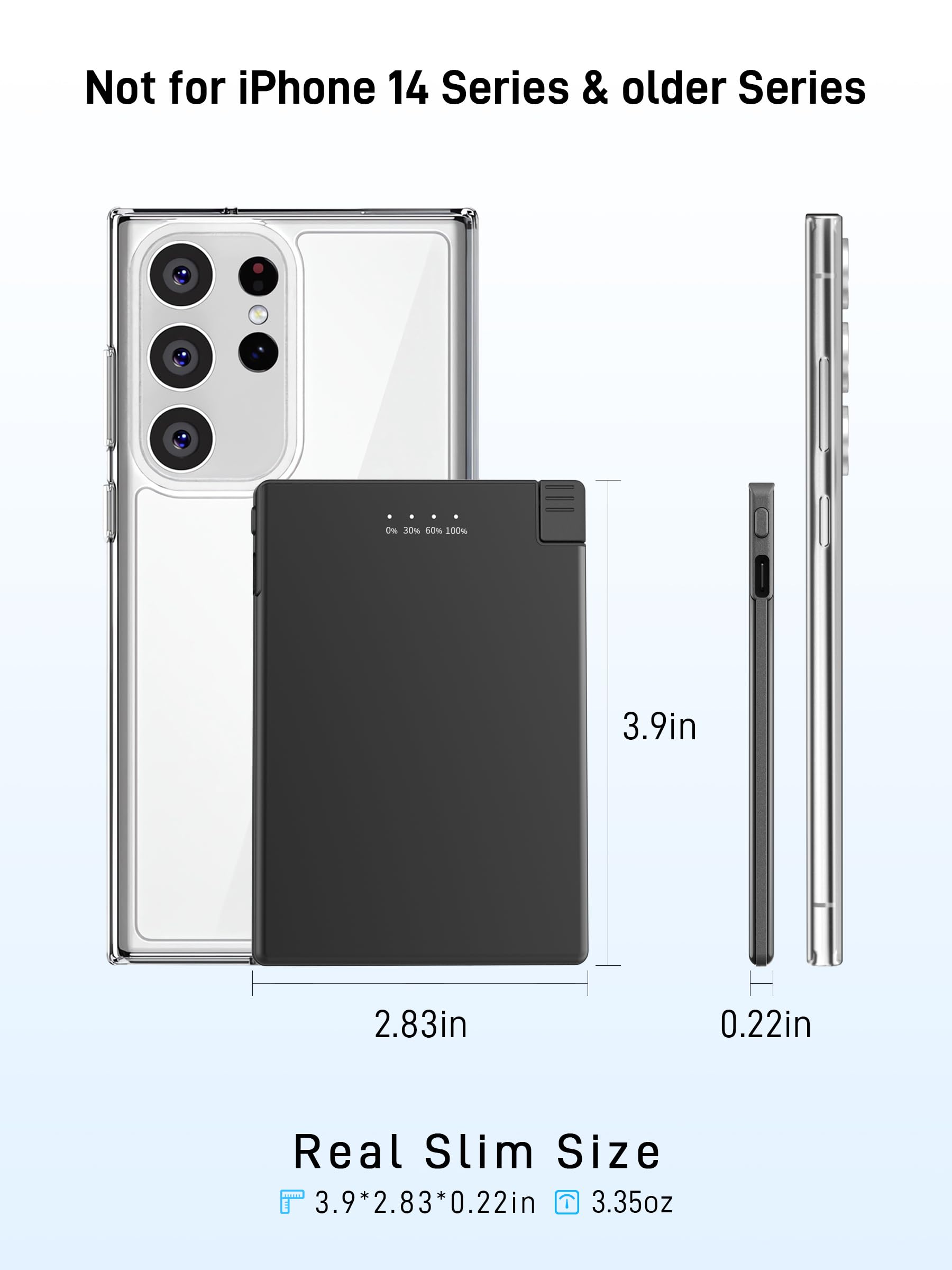 Tntor Portable Charger With Built In Usb C Cable, 3500Mah Ultra Slim External Battery Pack With Smart Powercord, Fast Charging P