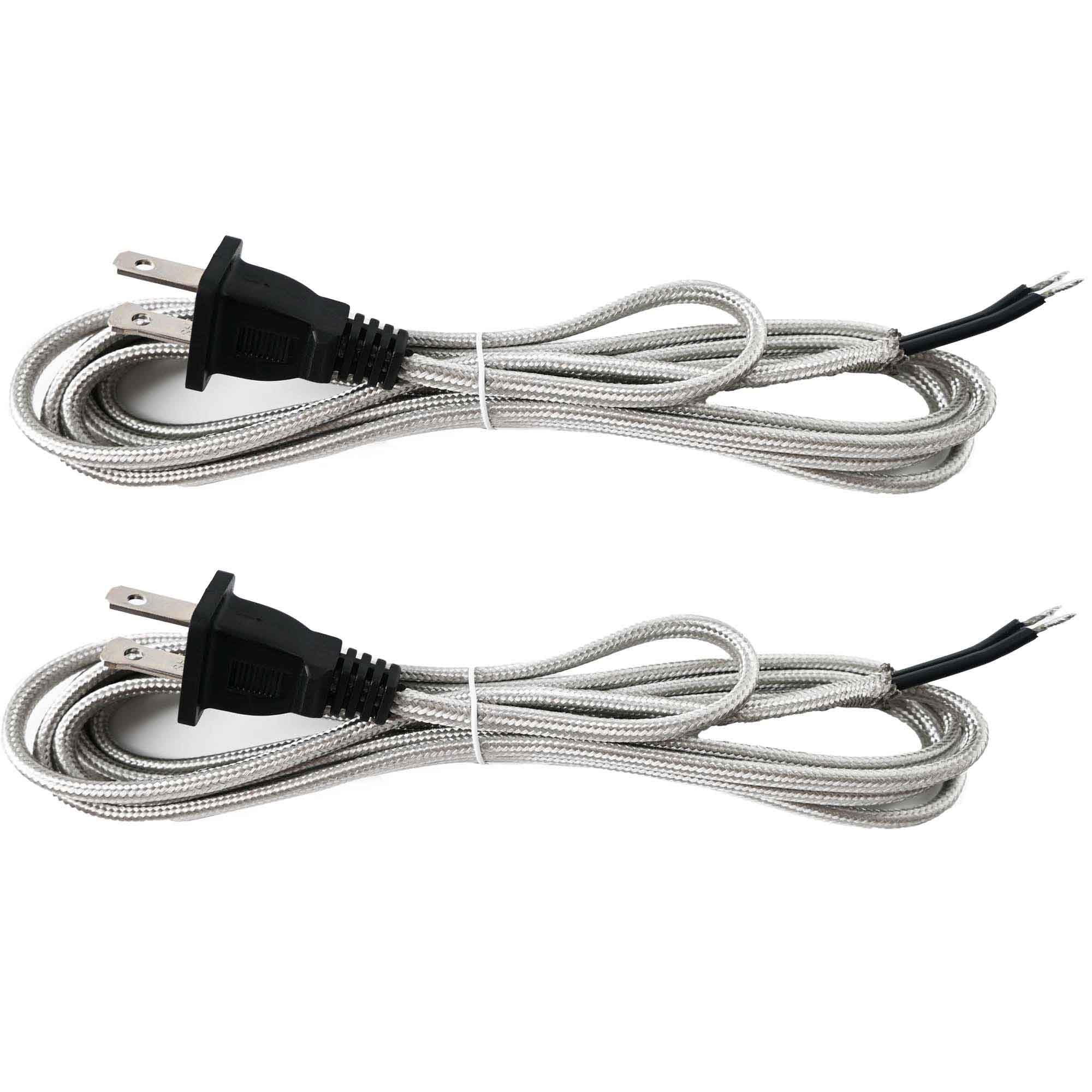 Atiyoc 8 Feet Rayon Cloth Covered Replacement Lamp Cord With End Plug For Antique Lamp Repair Diy Project, Spt 1 Electric Wire,1