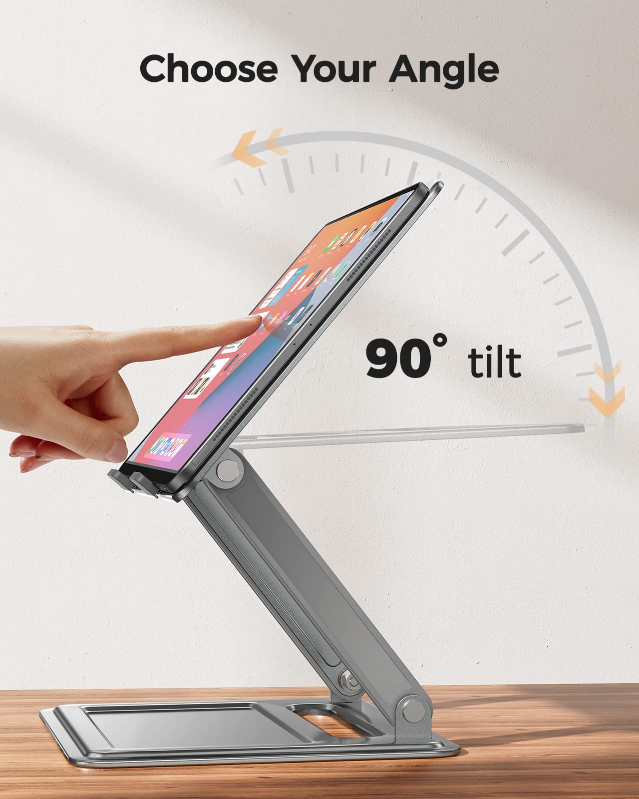 Loryergo Adjustable Laptop Stand, Portable For 17.3Inch Laptops, Holds Up To 17.6Lbs, Ergonomic Posture & Heat Dissipation   Gra