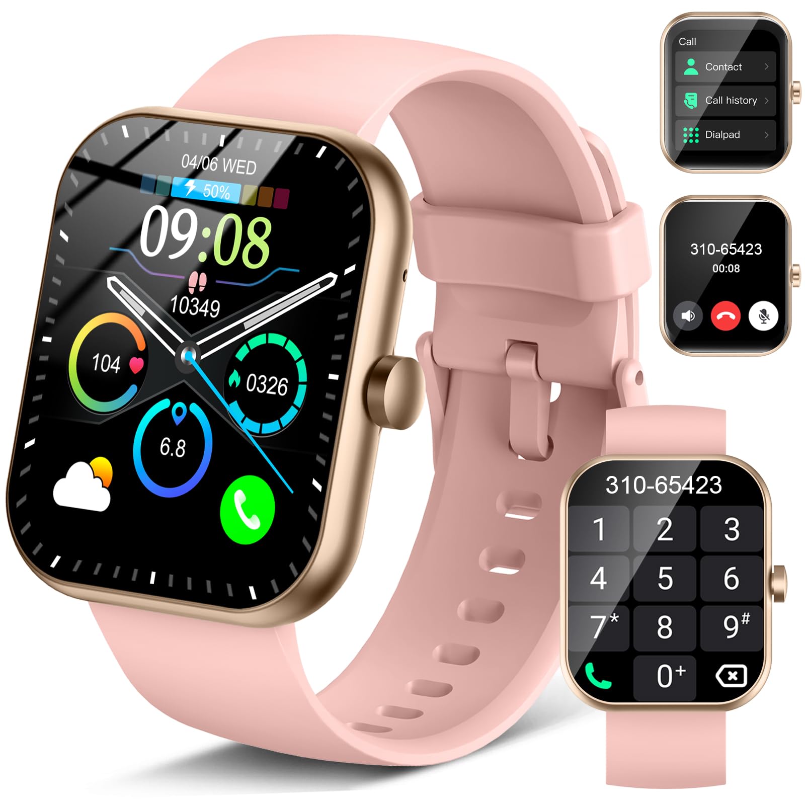 Smart Watch For Women(Answer/Make Call), 2025 New Smartwatch 1.96 '' Hd Fitness Watch With 110+ Sport Modes, Heart Rate, Sleep M