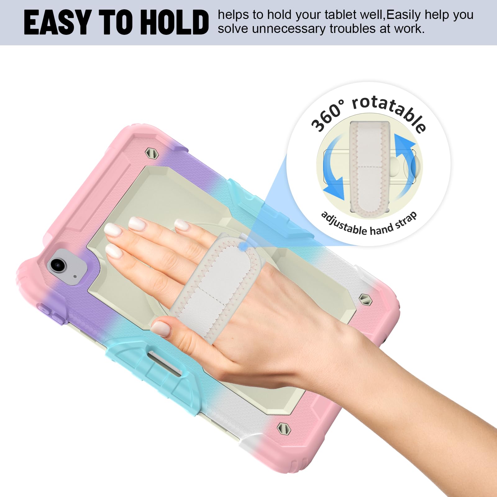 Ipad Air 5Th/4Th Generation Case 10.9 2022/2020, [Kids Proof] Ambison Full Body Protective Case With 9H Tempered Glass Screen