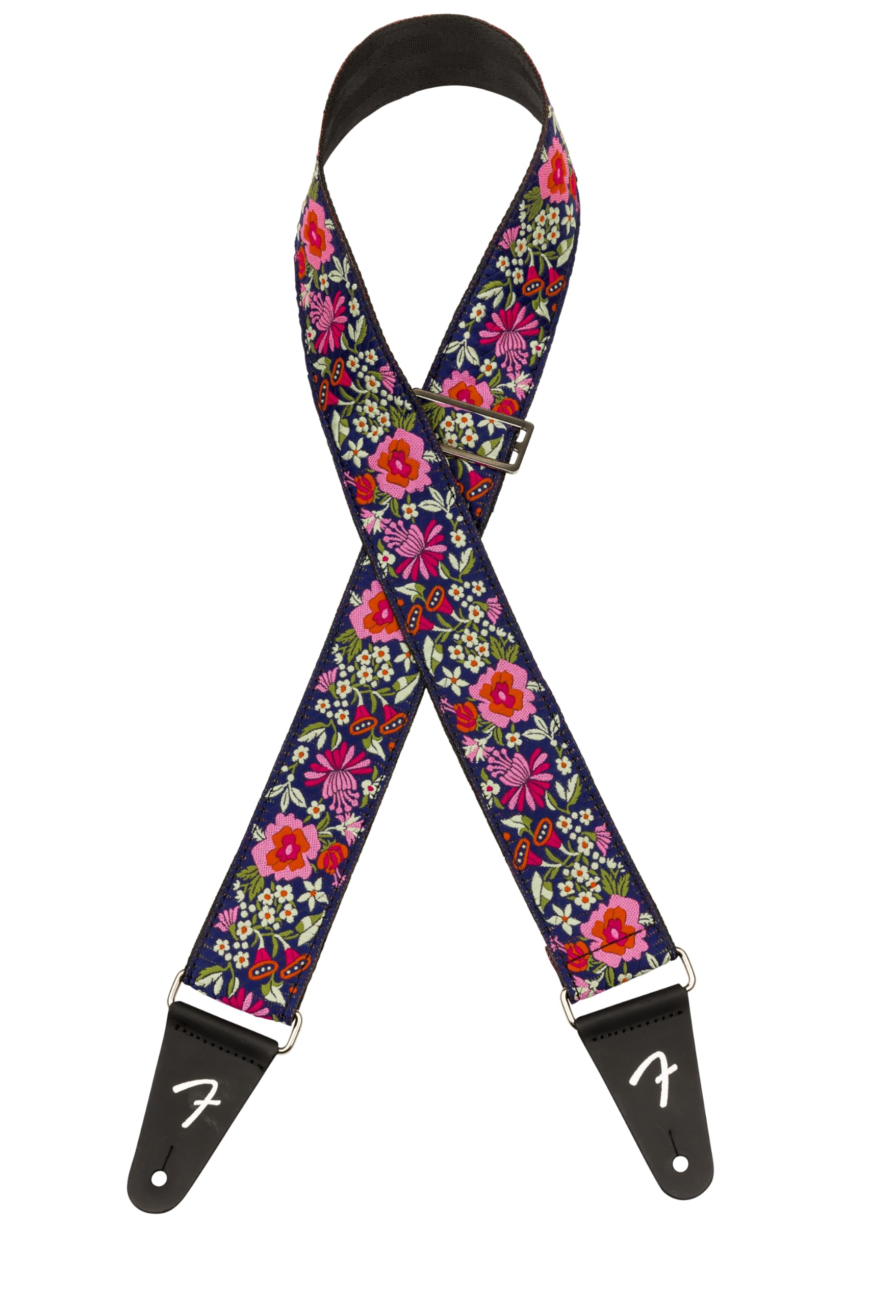 Fender Mosaic Jacquard Guitar Strap, Adjustable from 31.5-55, Leather Ends, Blue