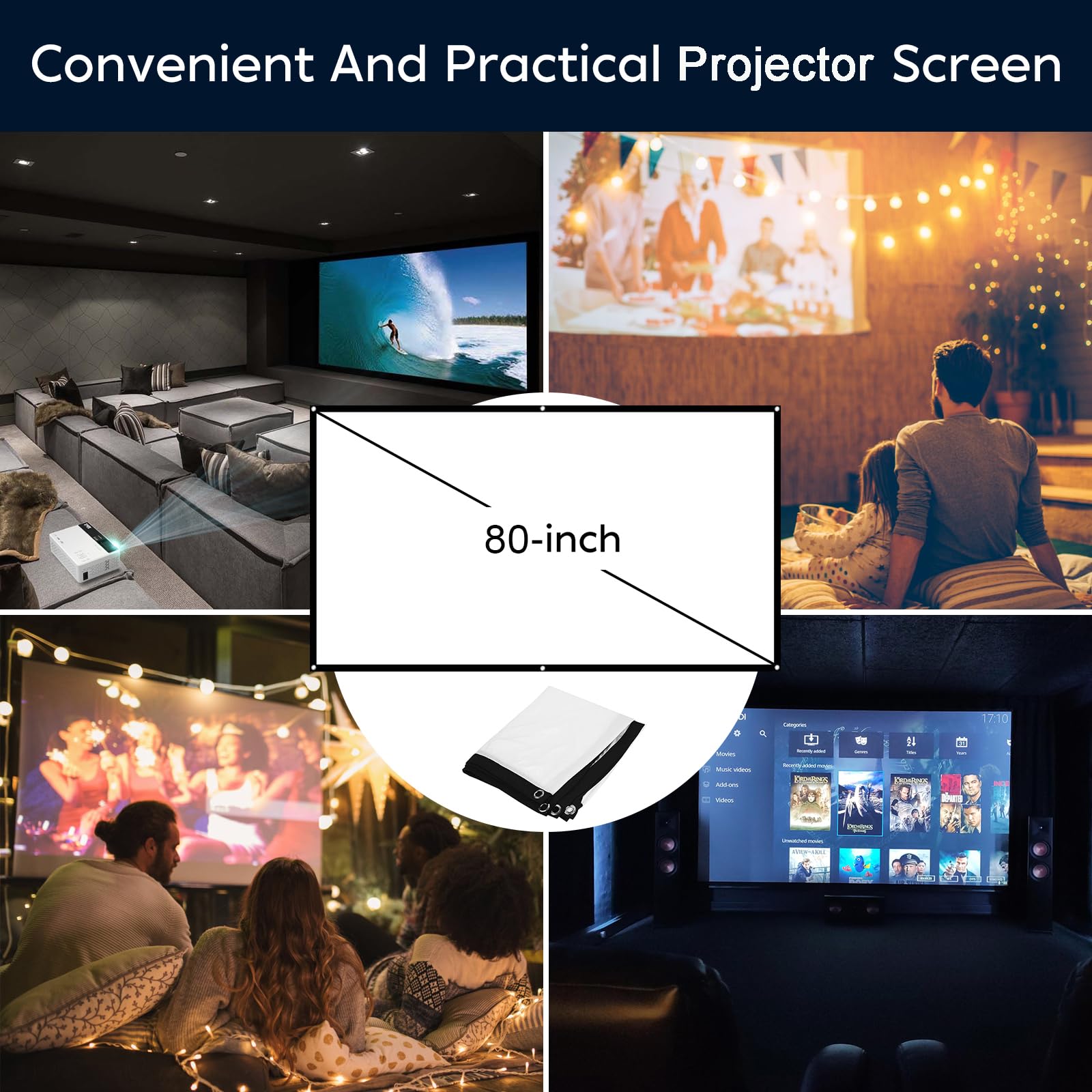 Tmy Mini Projector, Upgraded 9500 Lumens Bluetooth Projector With 100'' Screen, 1080P Full Hd Portable Projector, Movie Projecto