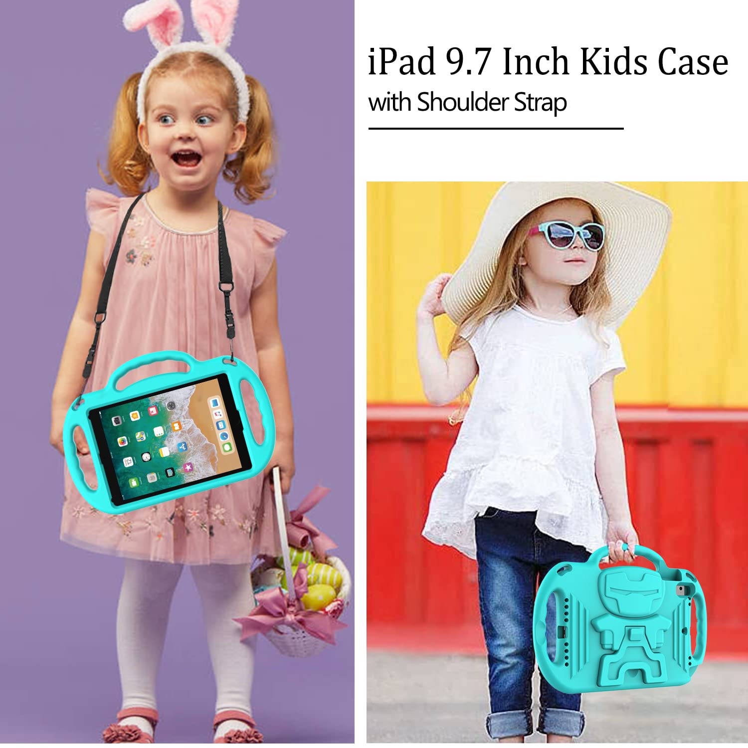 Ltrop Ipad 6Th Generation Case, 9.7 Ipad Case 2018, Ipad 9.7 Inch Case   Light Weight Shock Proof Handle Stand Shoulder Strap Ki