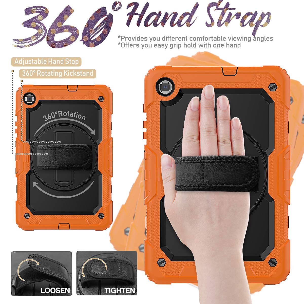 Hxcaseac For Samsung Galaxy Tab S6 Lite 10.4 Inch Case 2024/2022/2020, Sm P620/P610/P613/P615 Case With Pen Holder 360 Rotating