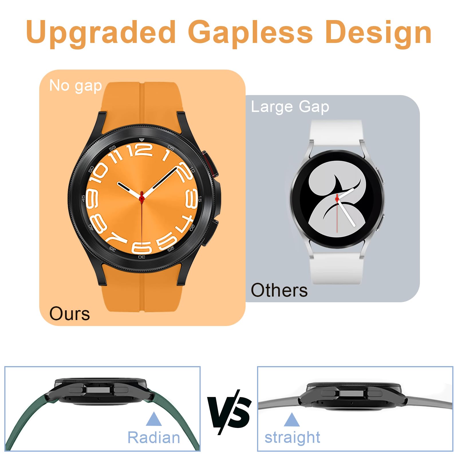 Bminen Bands Compatible With Samsung Galaxy Watch 5 Pro Band 45Mm/Galaxy Watch 5 Bands 44Mm 40Mm, Soft Silicone Strap Wristbands