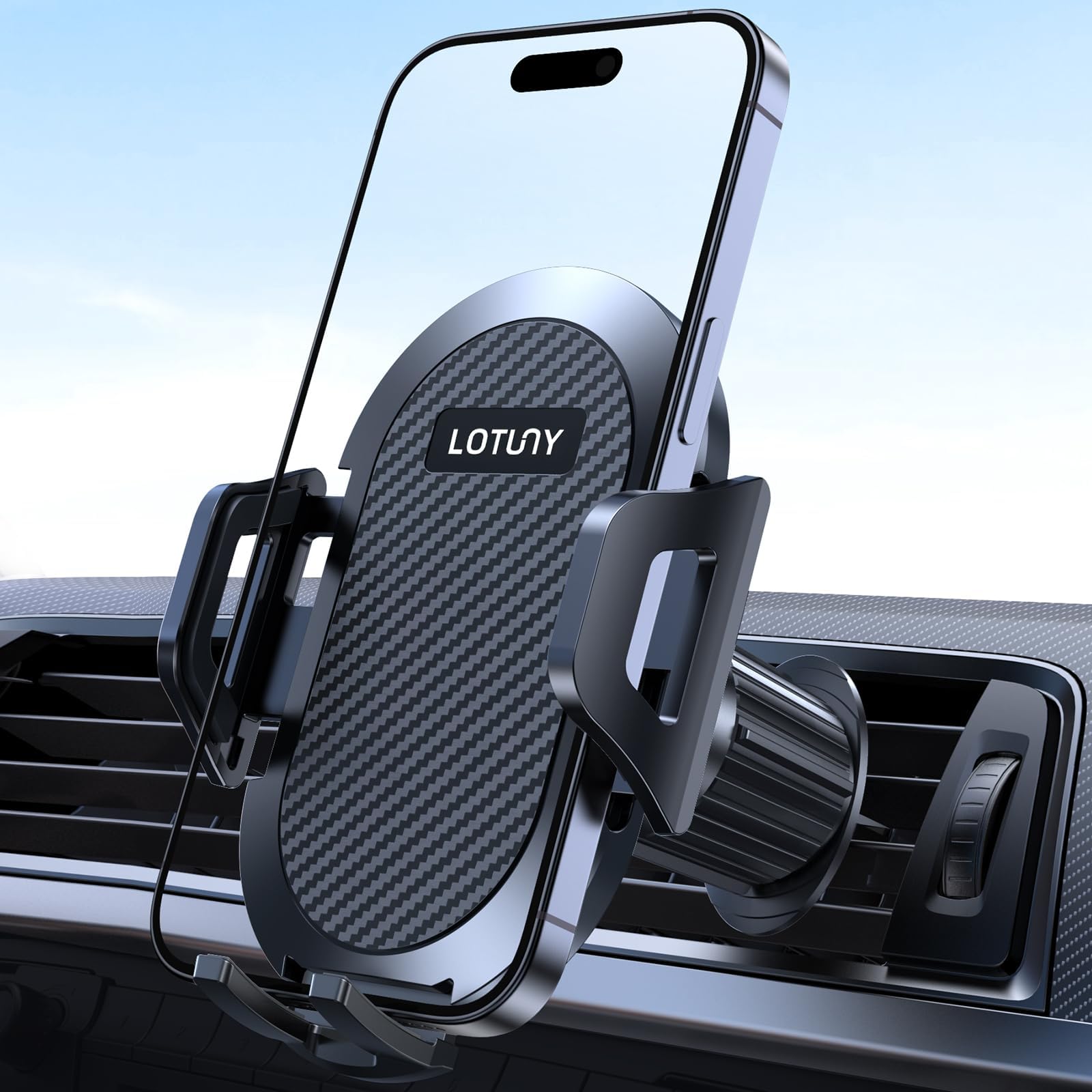 Lotuny Car Phone Holder Mount, [Upgraded Vent Clip Never Fall Off] Universal Phone Holders For Your Car, Hands Free Air Vent Cel