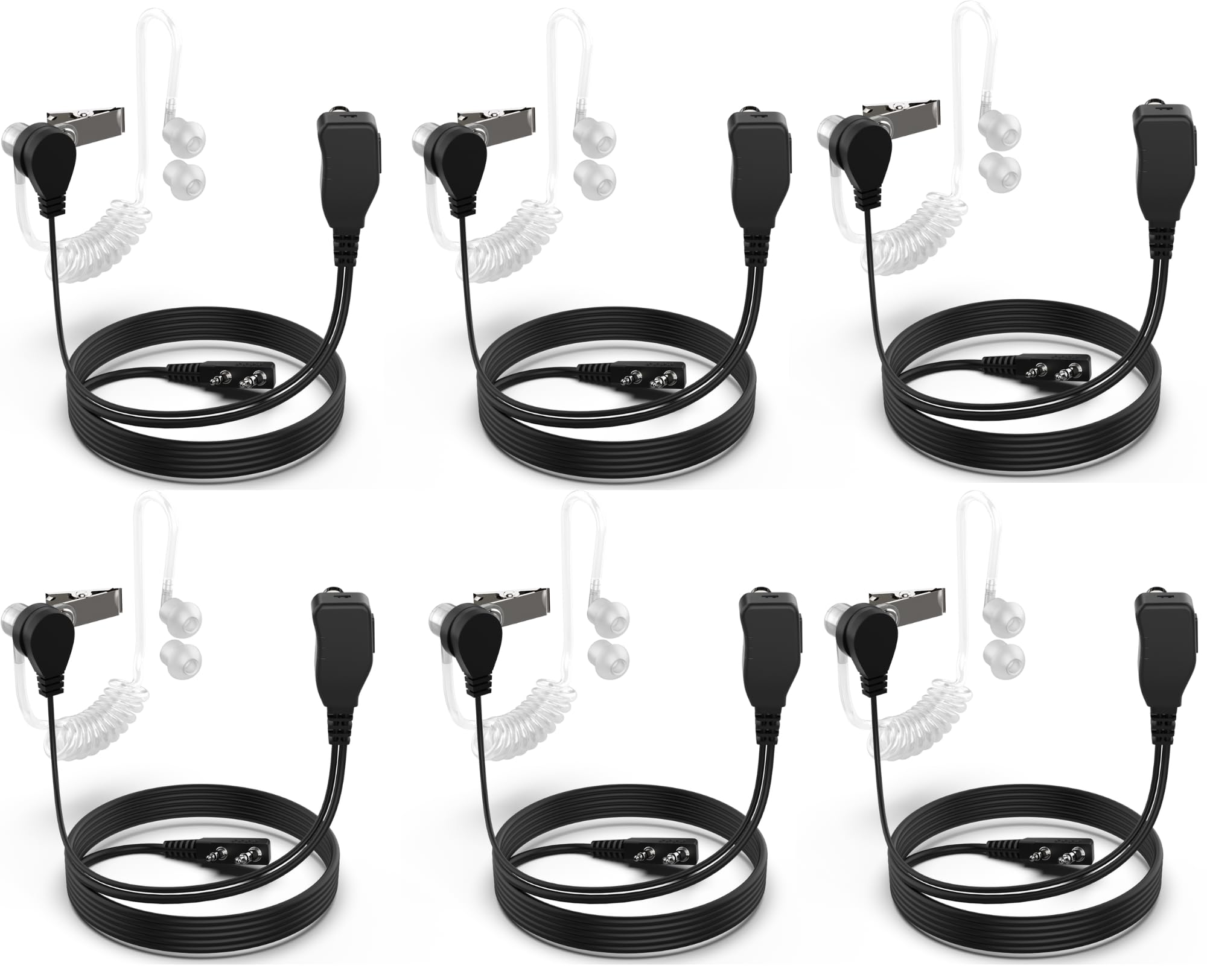 Ketelese Walkie Talkie Earpiece With Mic, Two Way Radio Surveillance Headset With Ptt/Vox, 2 Pin Air Acoustic Tube Earpiece, Com