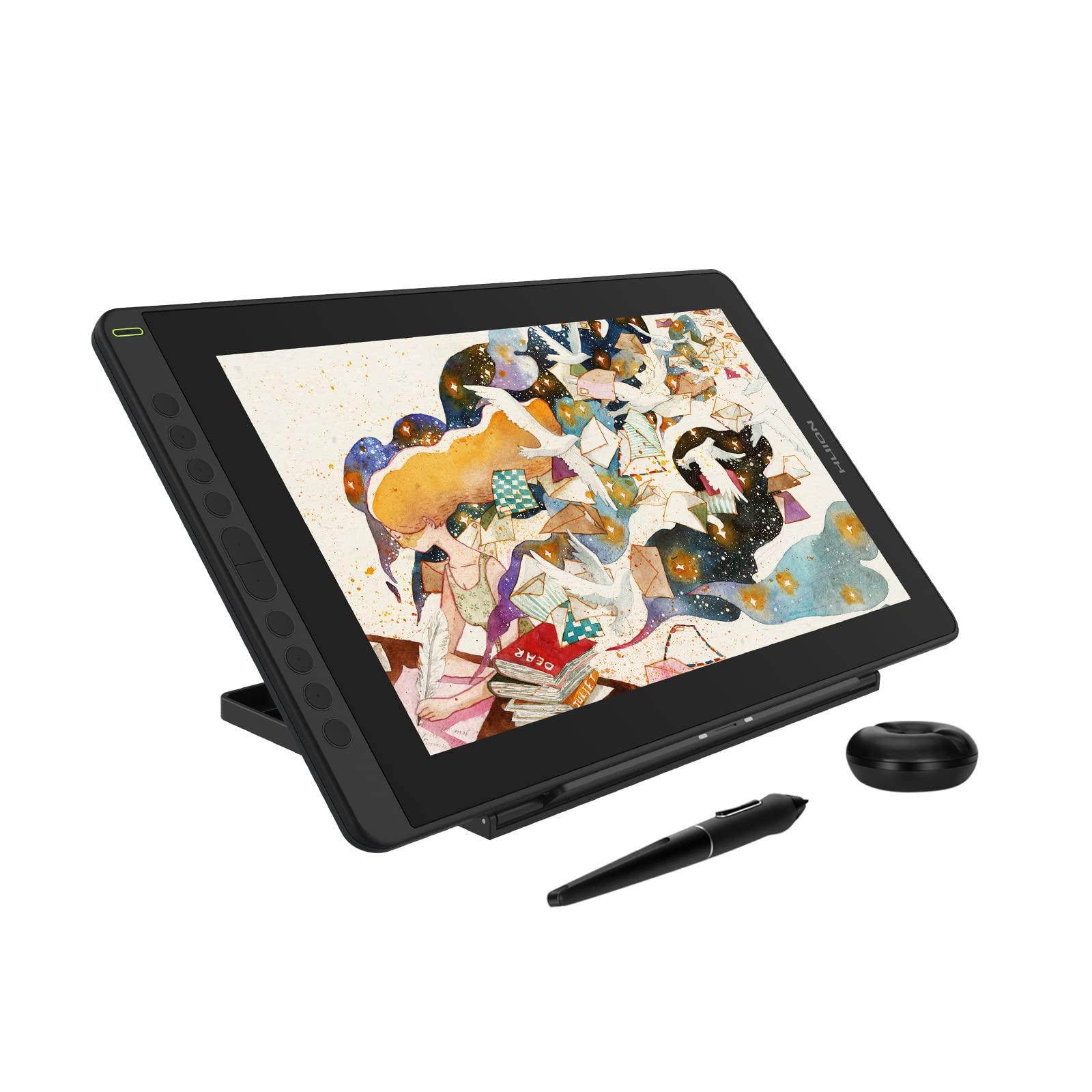 2021 HUION KAMVAS 16 Graphics Drawing Tablet with Full-Laminated Screen Anti-Glare 10 Express Keys Android Support Battery-Free 