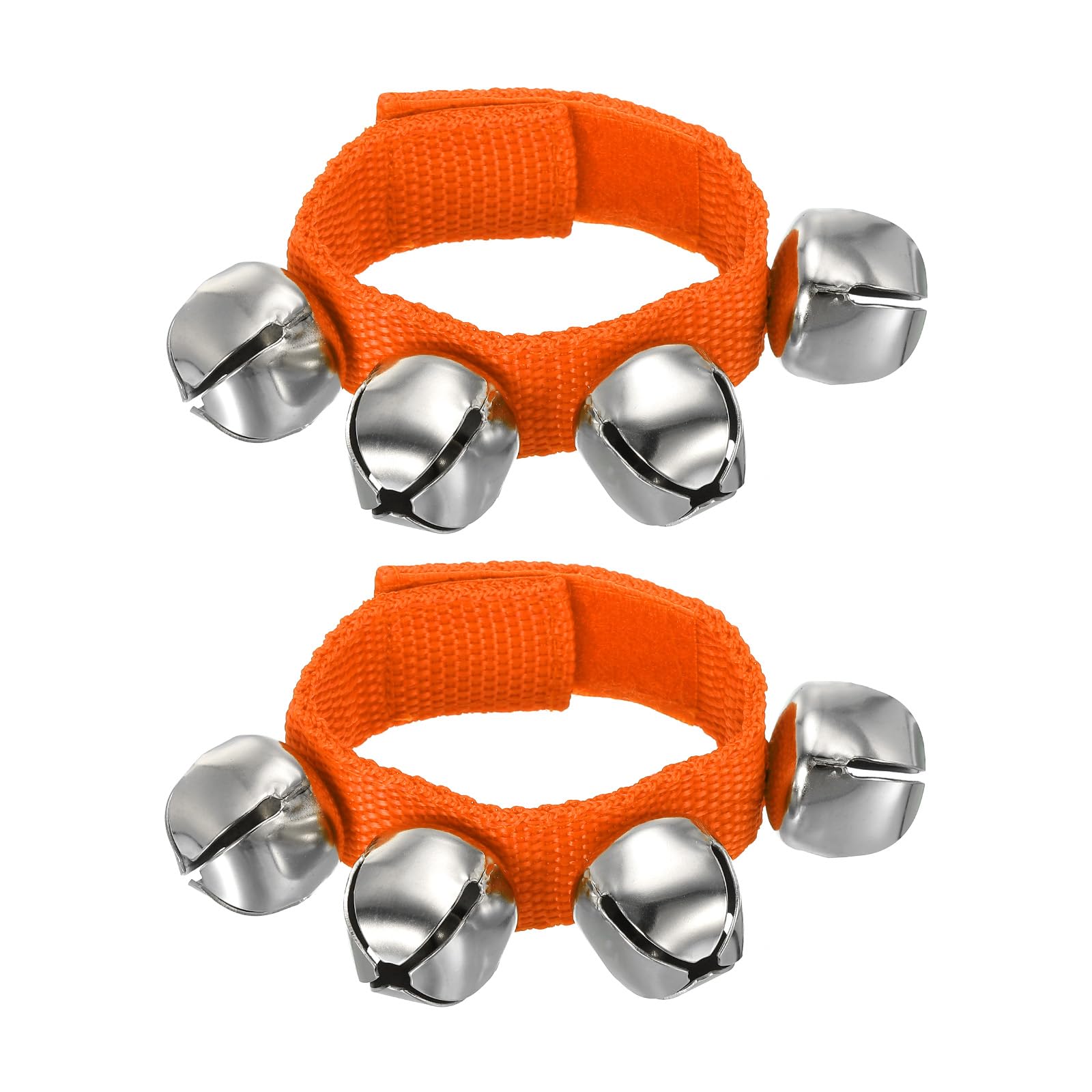 Patikil 2Pcs Wrist Bells, Jingle Bells Ankle Bells Wrist Bells Bracelet Percussion Instruments Musical Rhythm Band 4 Silver Bell