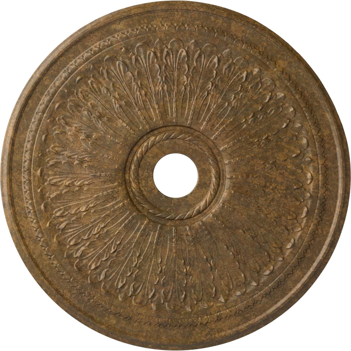 Ekena Millwork Cm29Oarzs Oakleaf Ceiling Medallion, 29 1/8''Od X 3 5/8''Id X 1''P, Hand Painted Rubbed Bronze