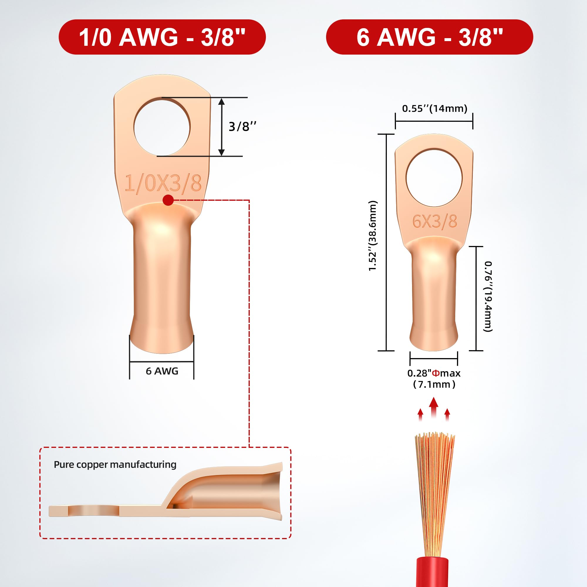 Rvboatpat Marine Bus Bar 12V 250A Power Distribution Block 12 Volt Dc Busbar 3/8'' Dual Studs Battery Bus Bar For Boat Automotiv