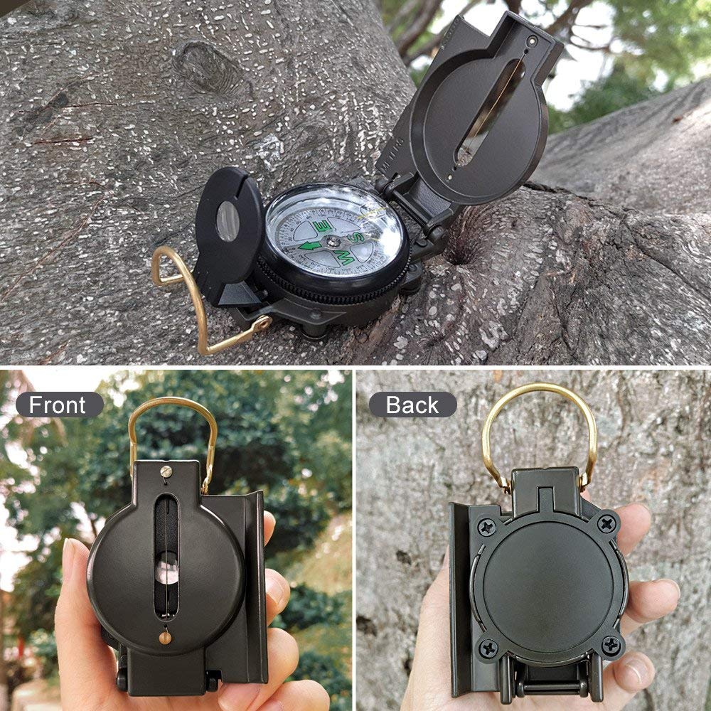 Vanvene Multifunctional Military Compass, Amy Green, Waterproof And Shakeproof, Compass For Outdoor, Camping, Hiking, Military U