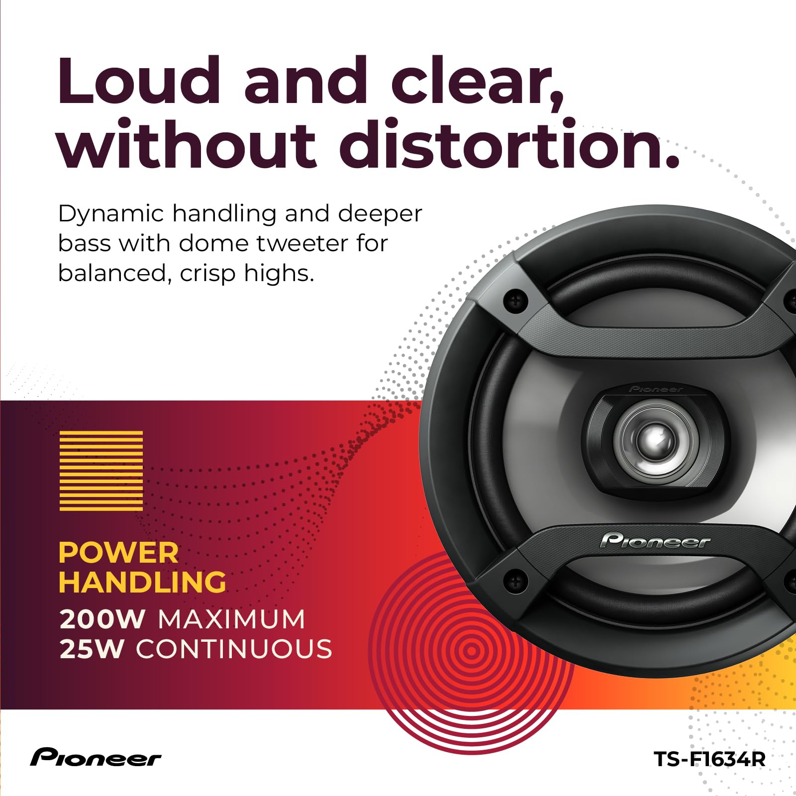 Pioneer 6.5'' 2 Way Speaker   200 Watts Max