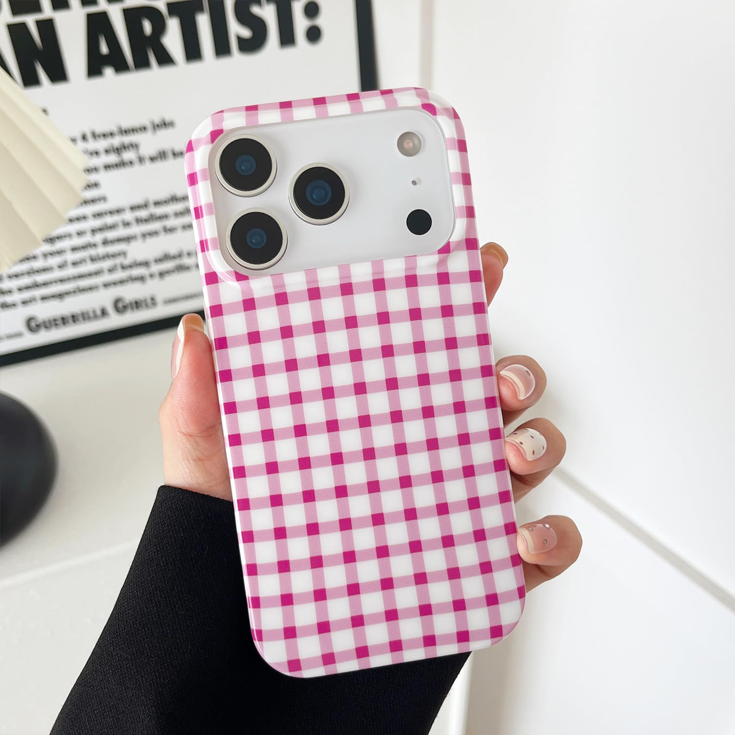 ZTOFERA for iPhone 17 Pro Case with Trendy Grids Plaid Checkerboard Pattern,Fashion Simple Checkered Print for Women Men,Soft TP